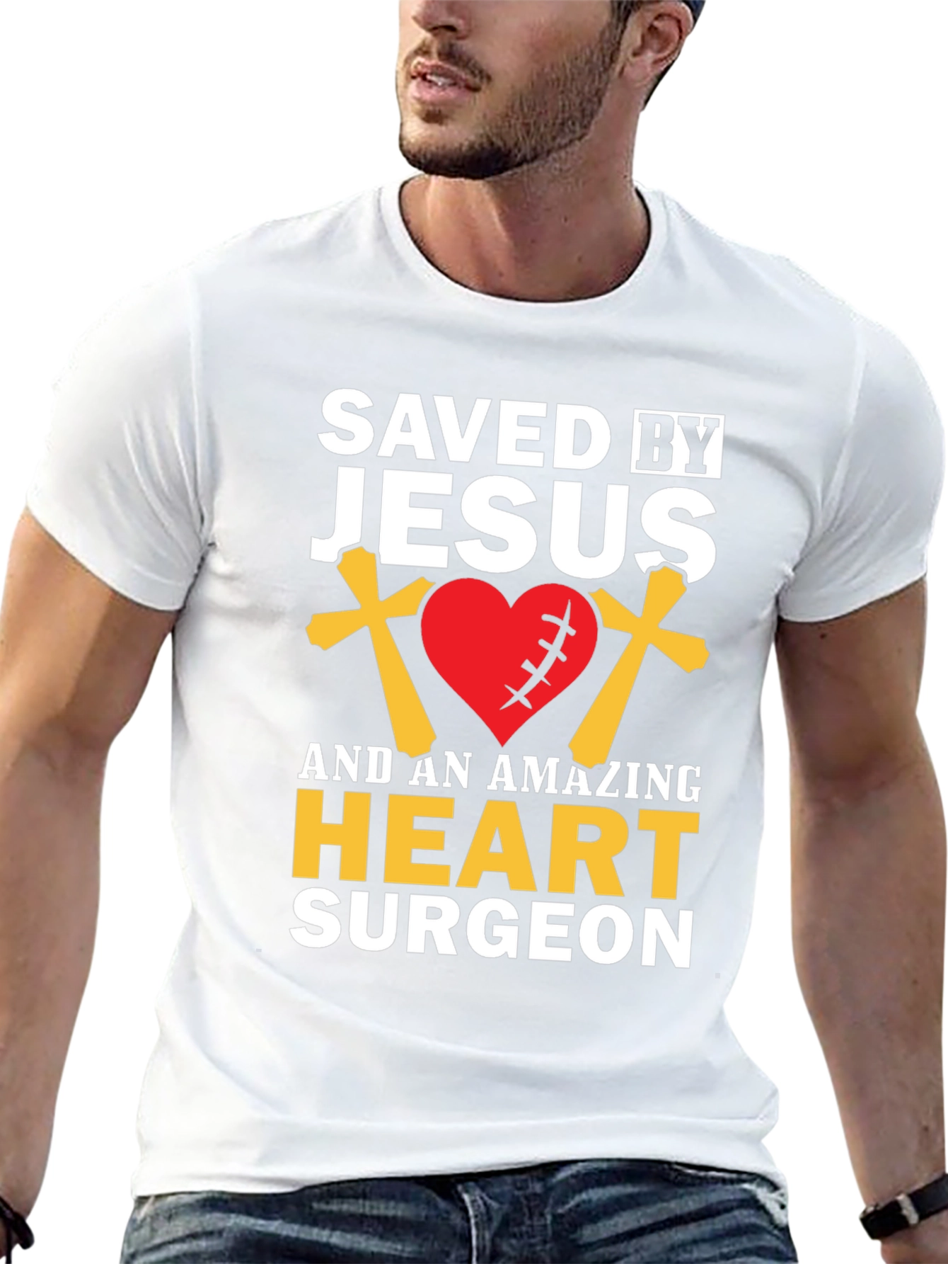 Saved By Jesus Heart Surgeon Graphic Tee