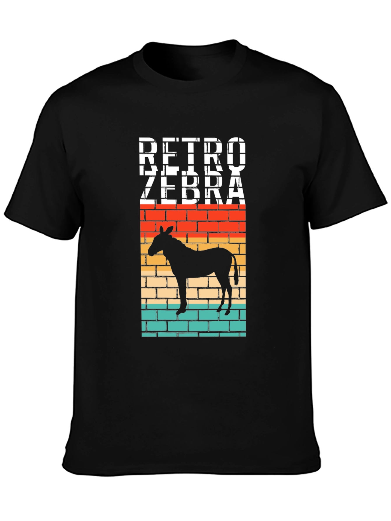 Retro Zebra Brick T-Shirt