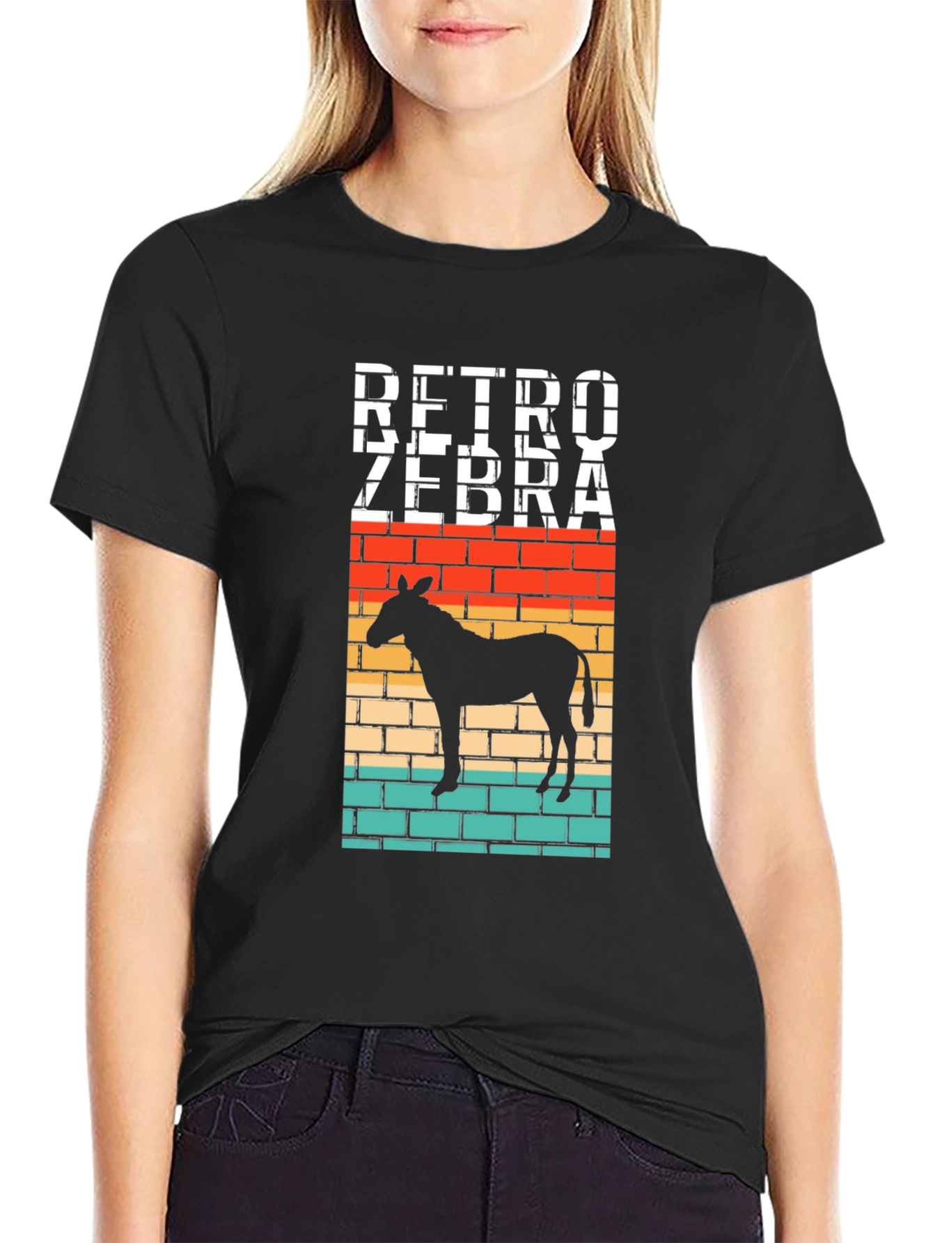 Retro Zebra Brick T-Shirt