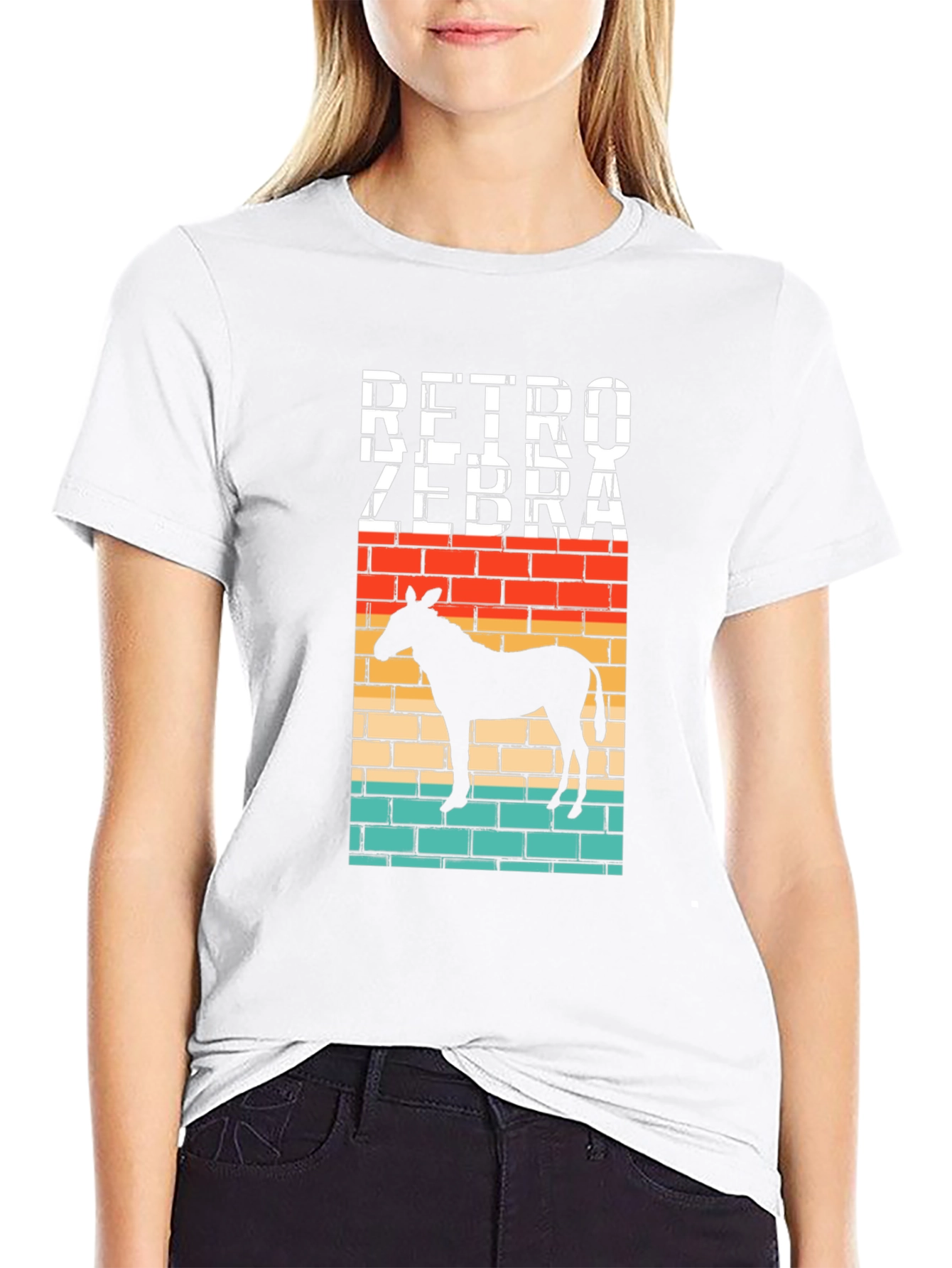 Retro Zebra Brick T-Shirt
