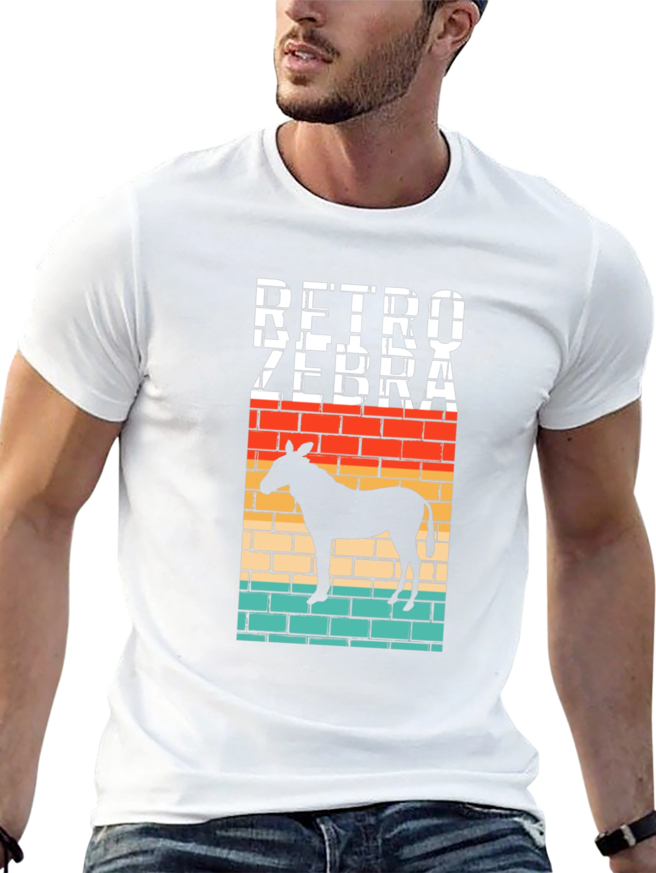 Retro Zebra Brick T-Shirt