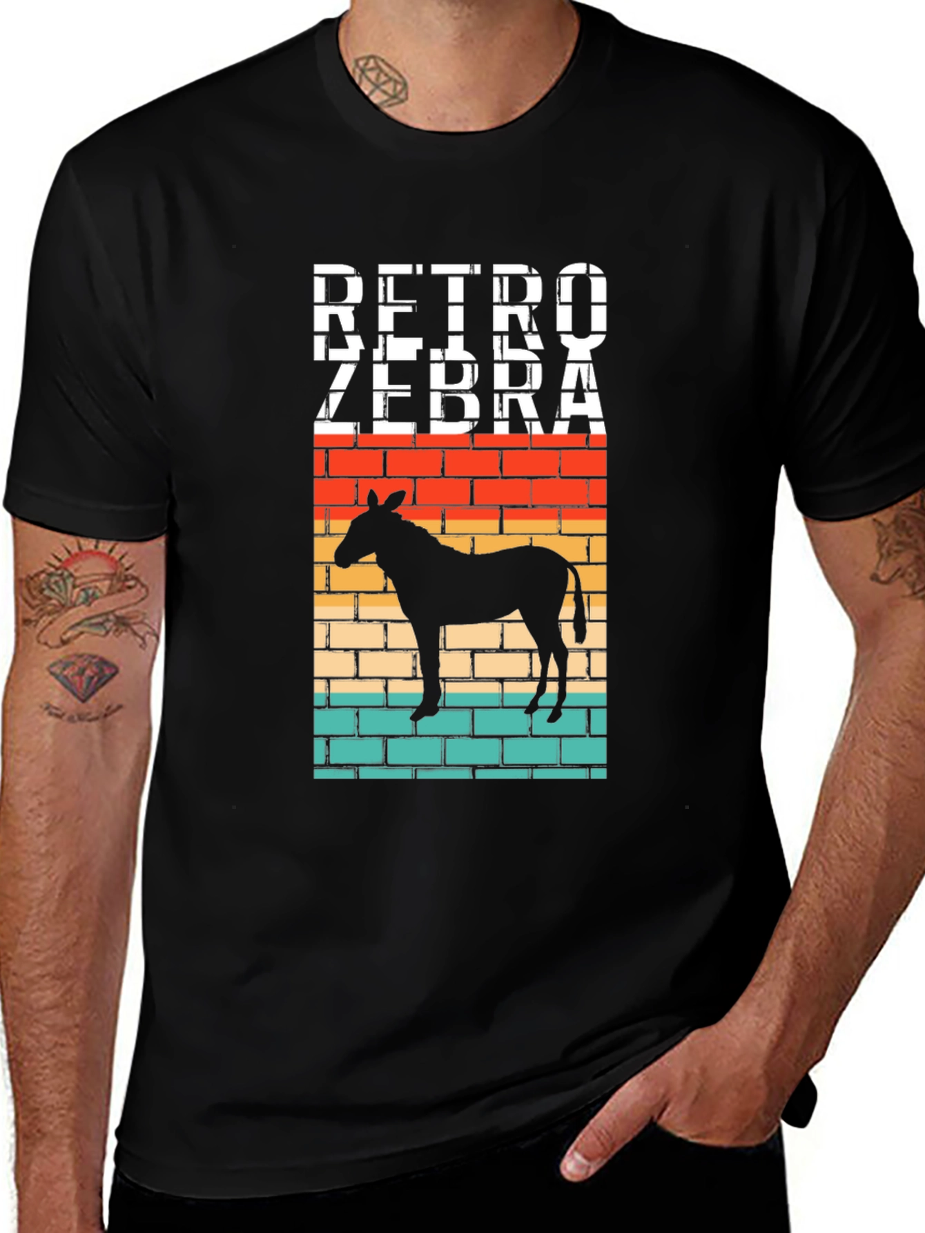 Retro Zebra Brick T-Shirt