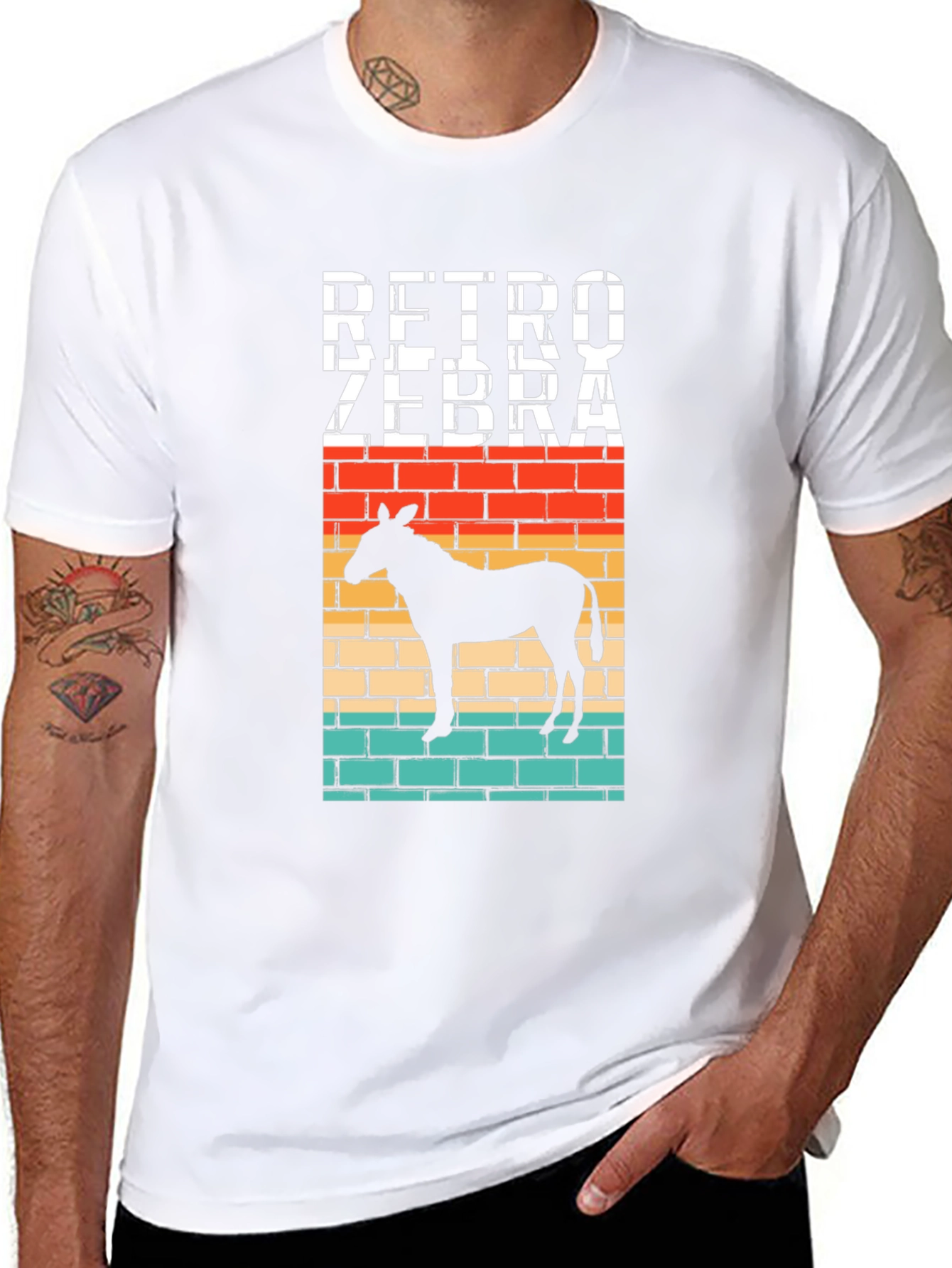 Retro Zebra Brick T-Shirt