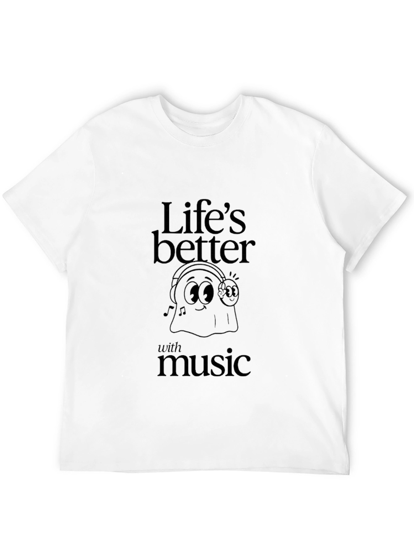 Lifes Better With Music T-Shirt - Black