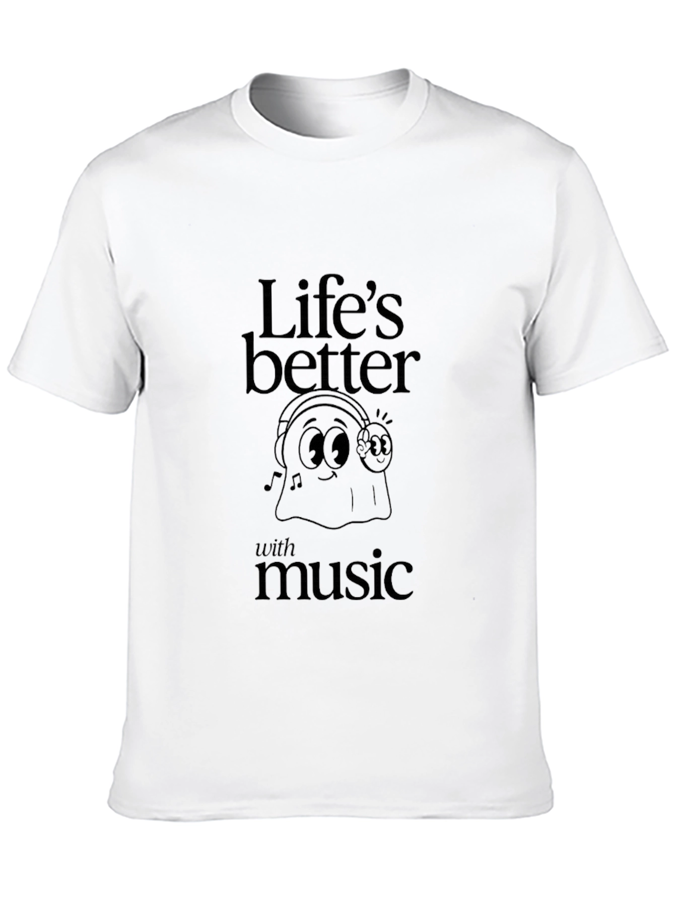 Lifes Better With Music T-Shirt - Black