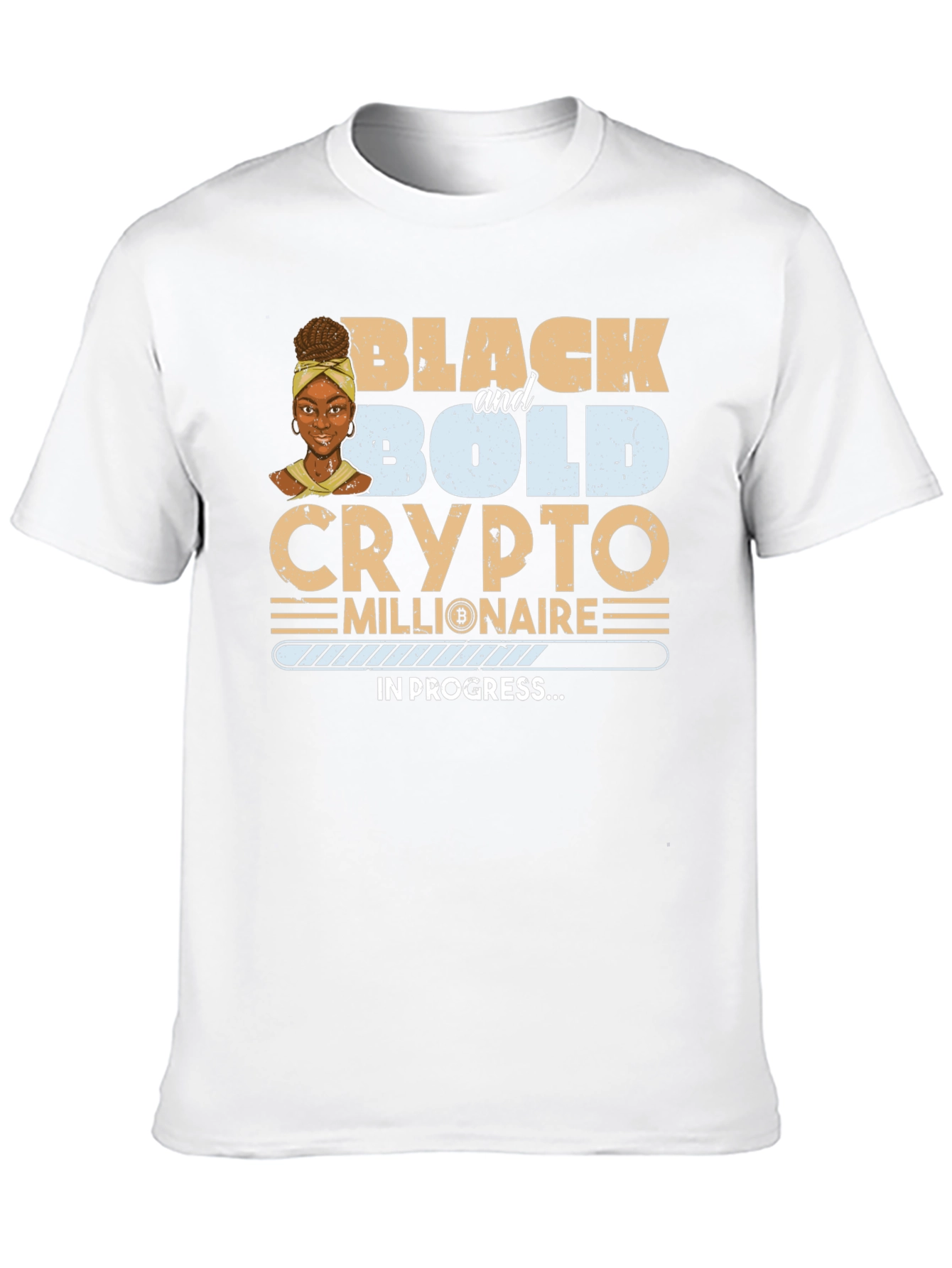 Black & Bold Crypto Millionaire In Progress T-Shirt