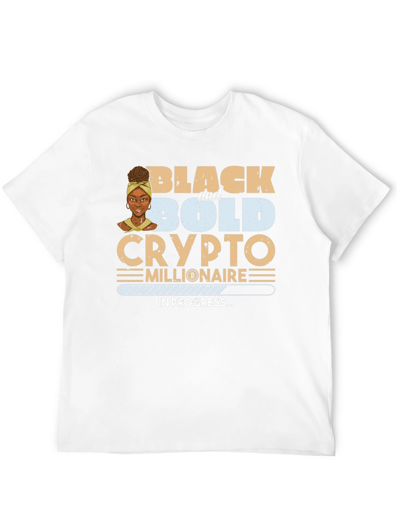 Black & Bold Crypto Millionaire In Progress T-Shirt