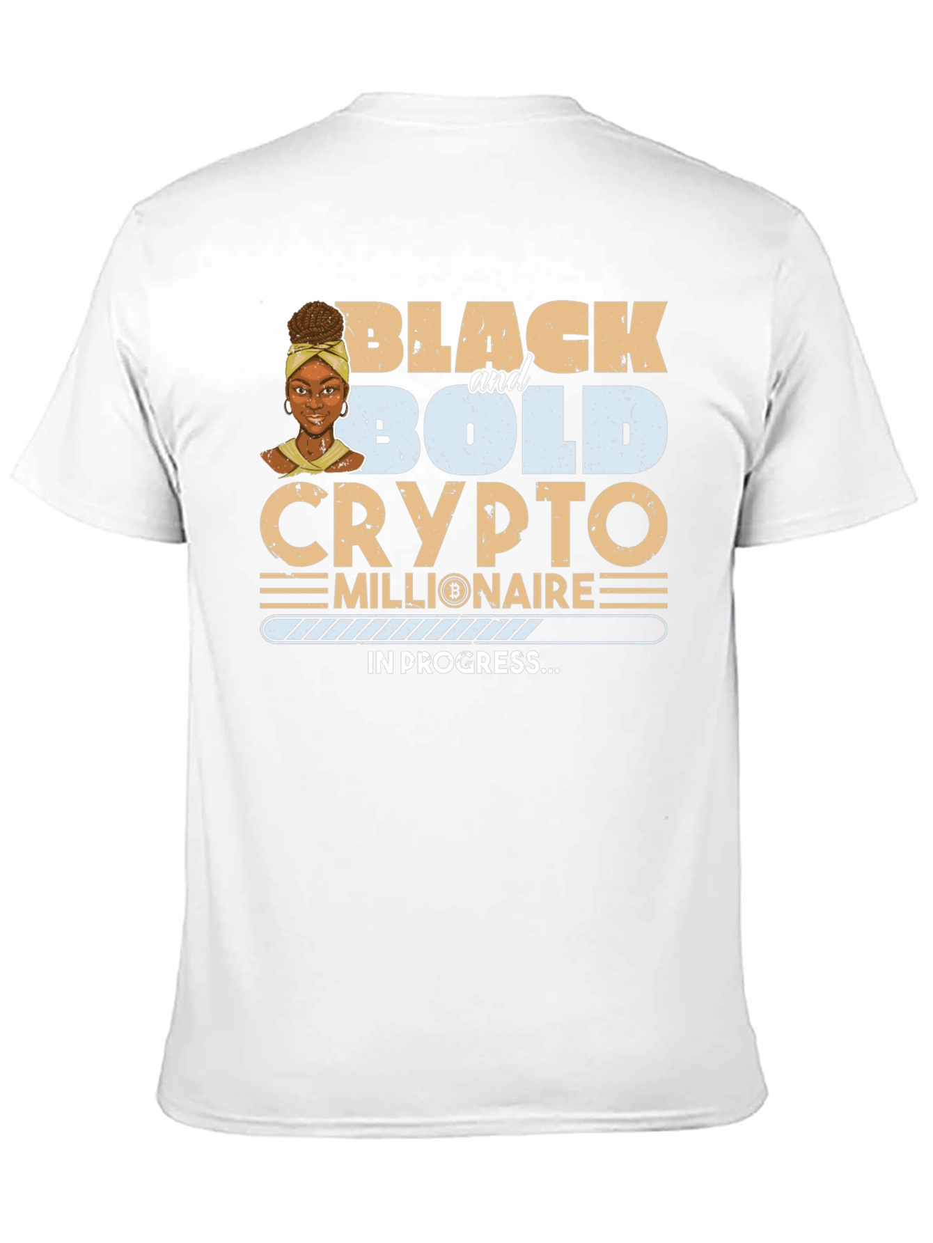 Black & Bold Crypto Millionaire In Progress T-Shirt