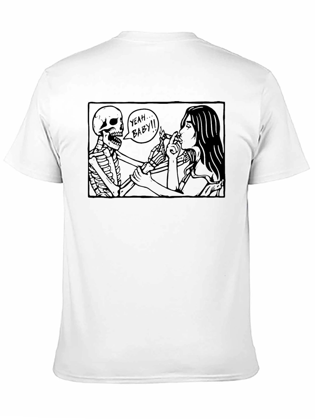 Skeleton Smoking T-Shirt - Yeah Baby!