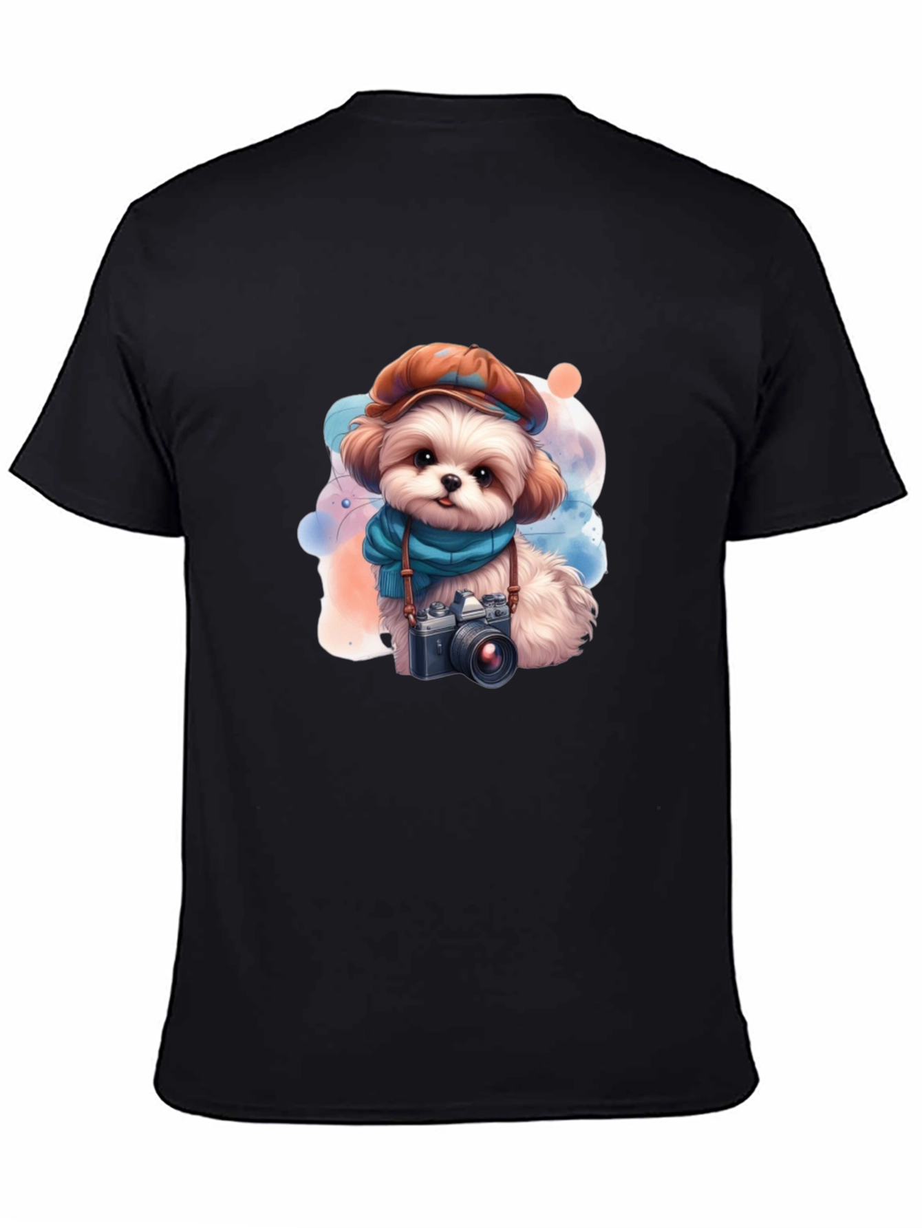 Cute Dog Photographer T-Shirt - Black