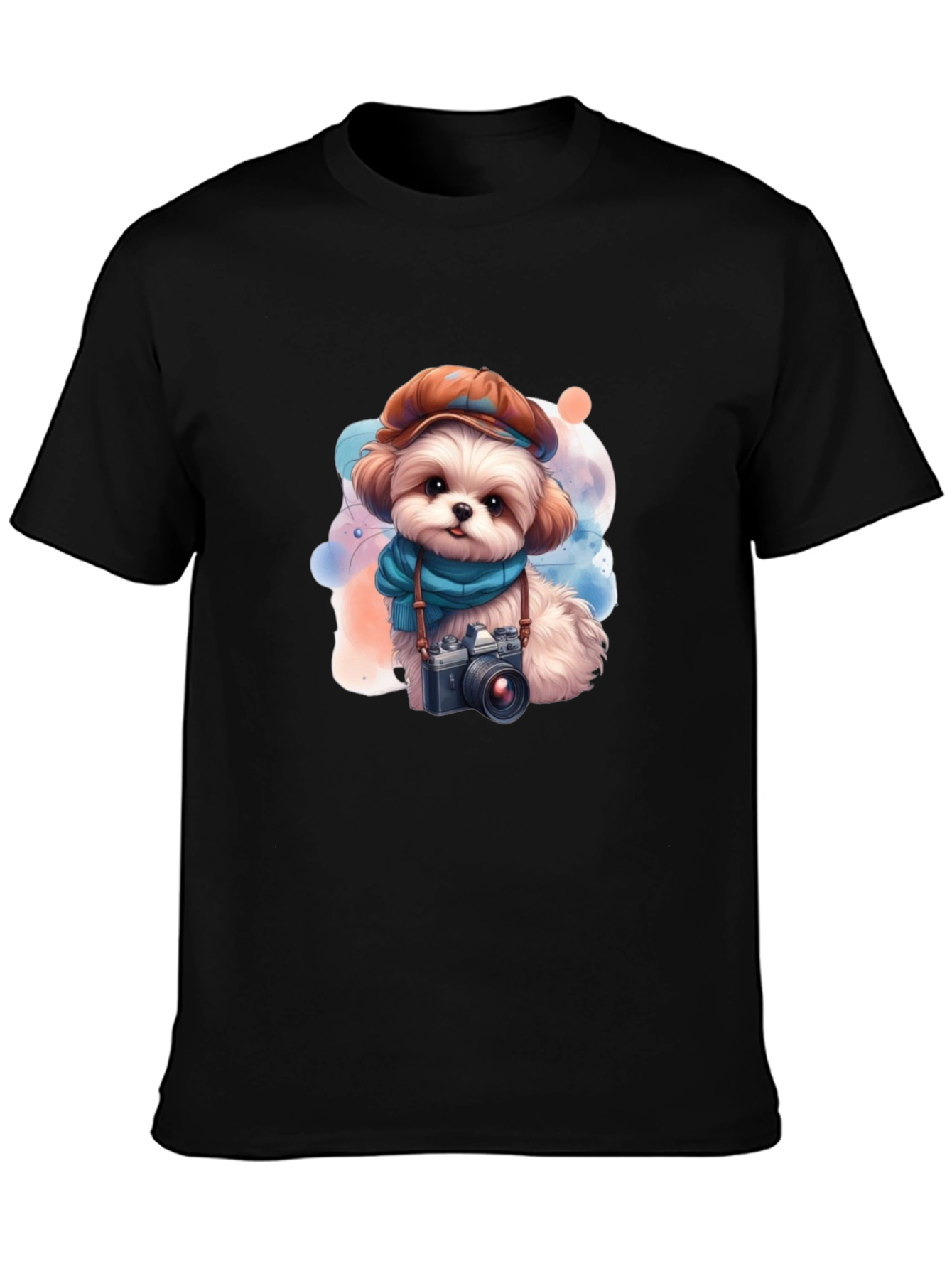 Cute Dog Photographer T-Shirt - Black