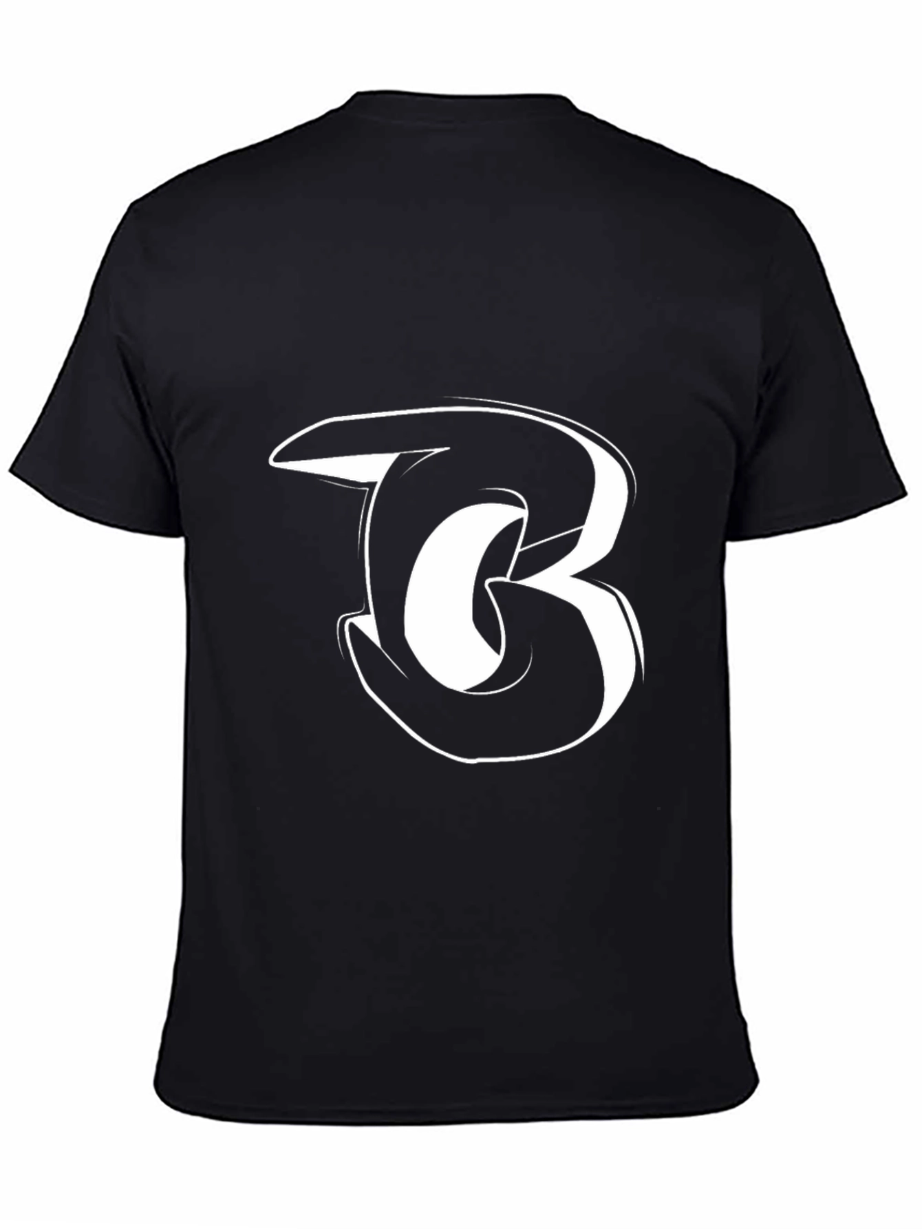 Black T-Shirt with White B Design