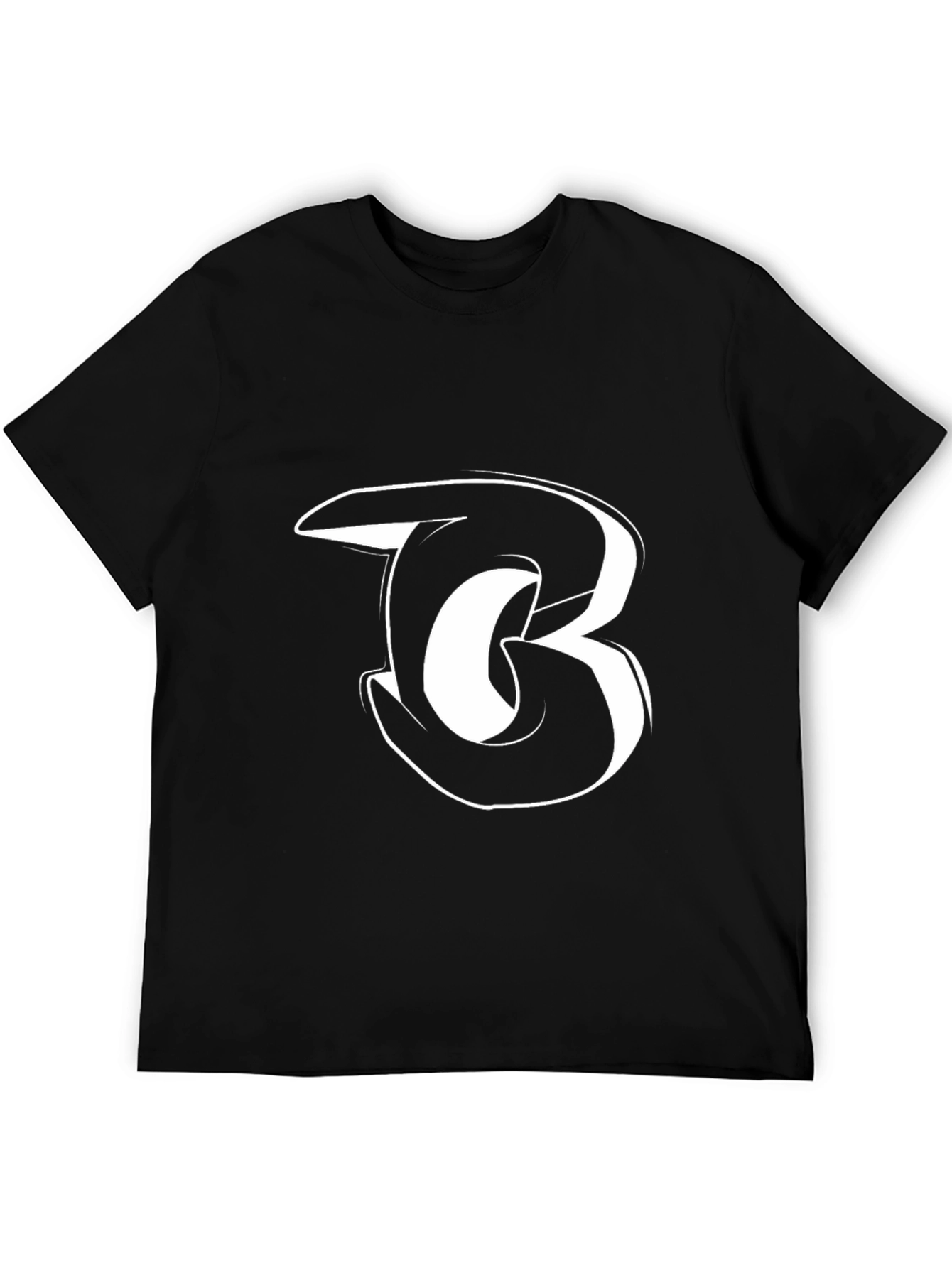 Black T-Shirt with White B Design