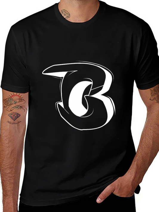 Black T-Shirt with White B Design