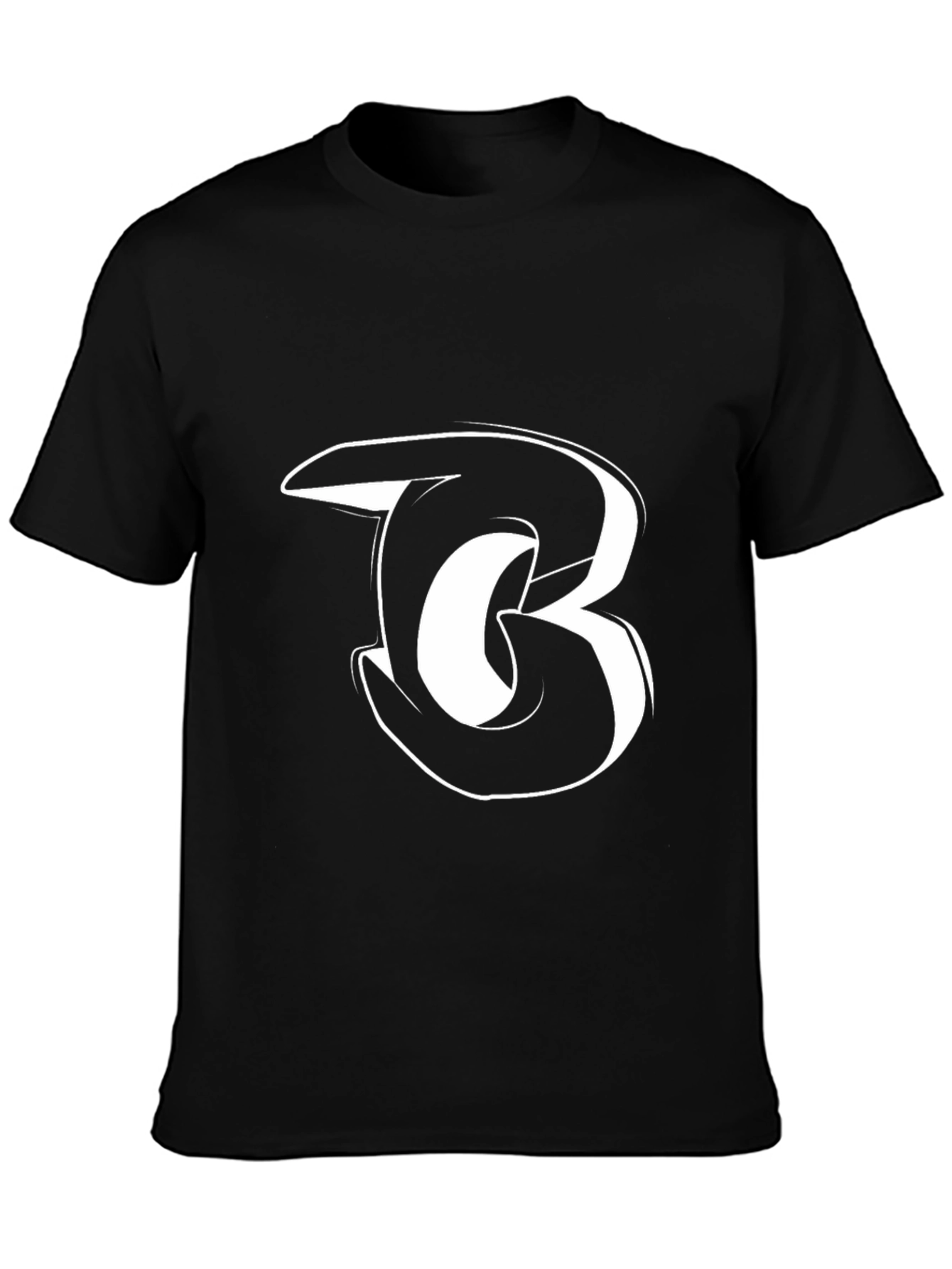Black T-Shirt with White B Design