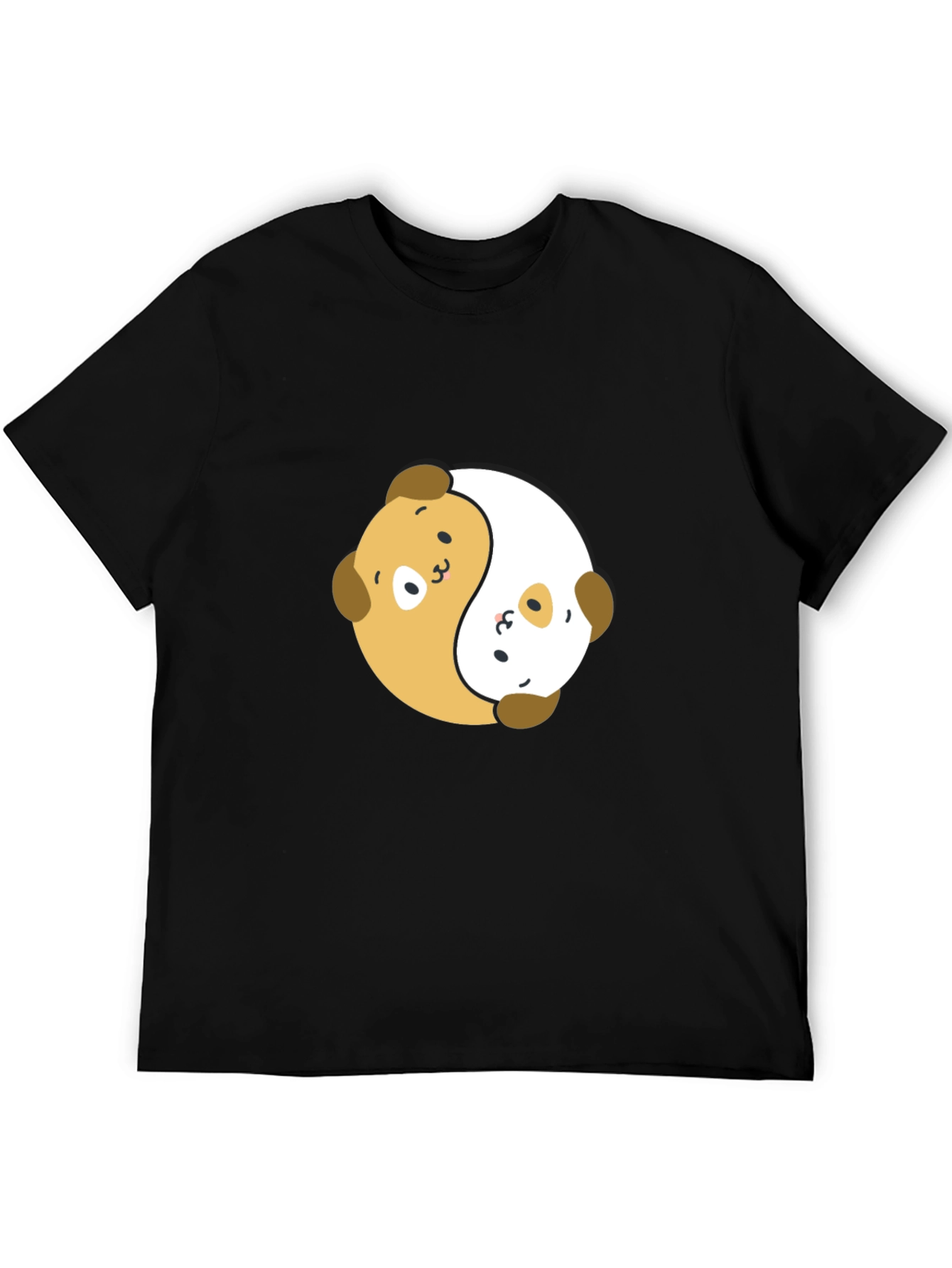 Yin Yang Puppy Dog T-Shirt - Black
