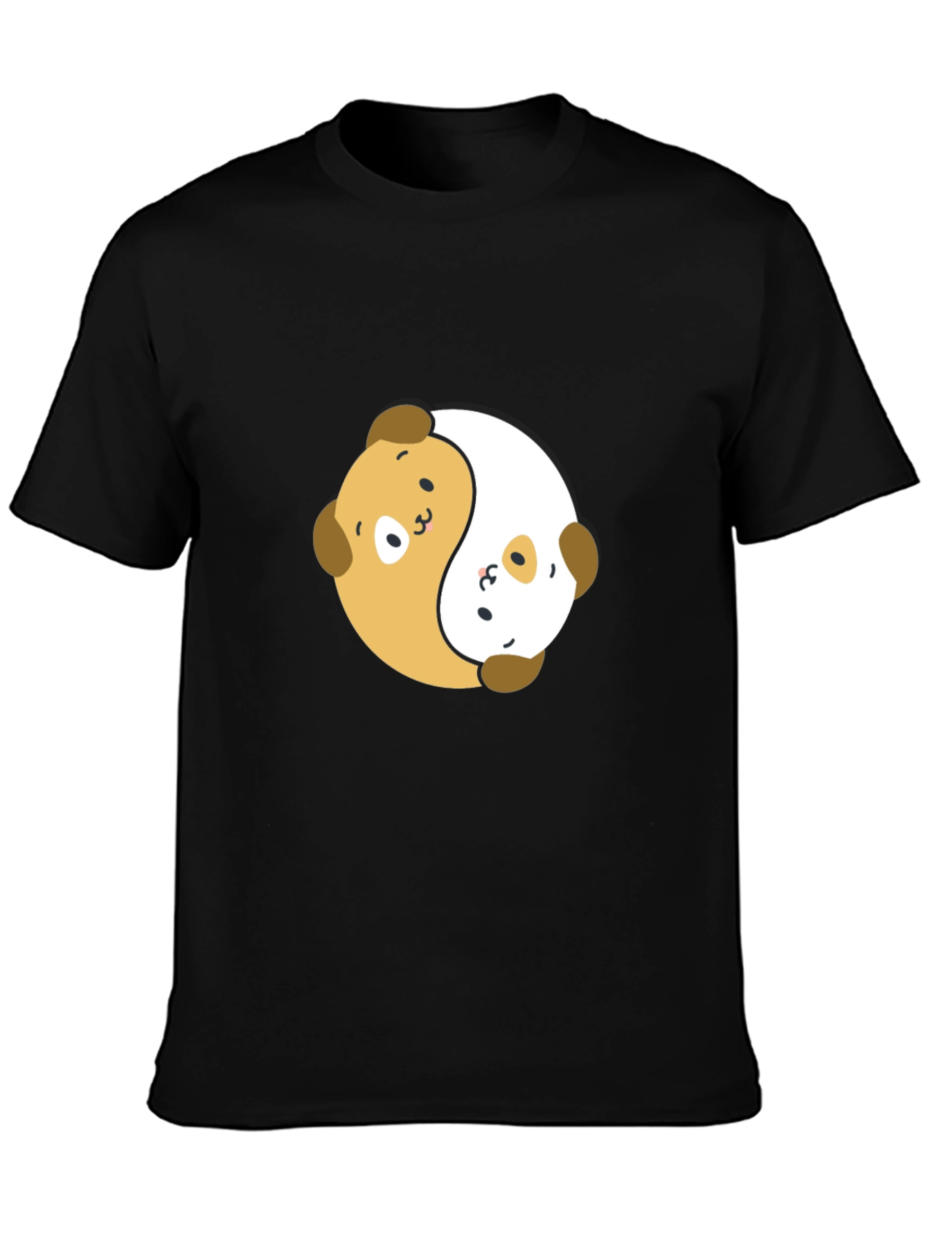 Yin Yang Puppy Dog T-Shirt - Black