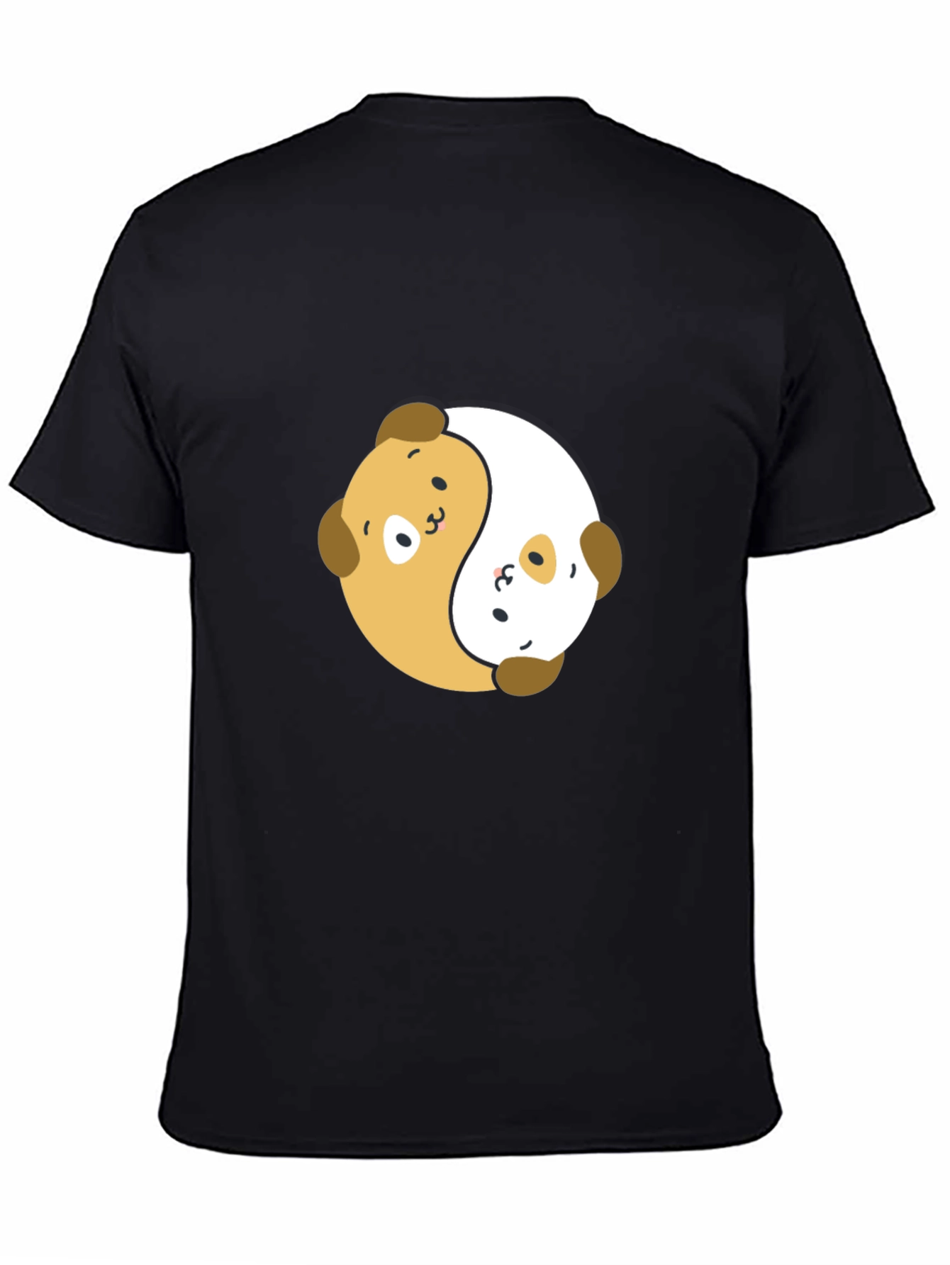 Yin Yang Puppy Dog T-Shirt - Black