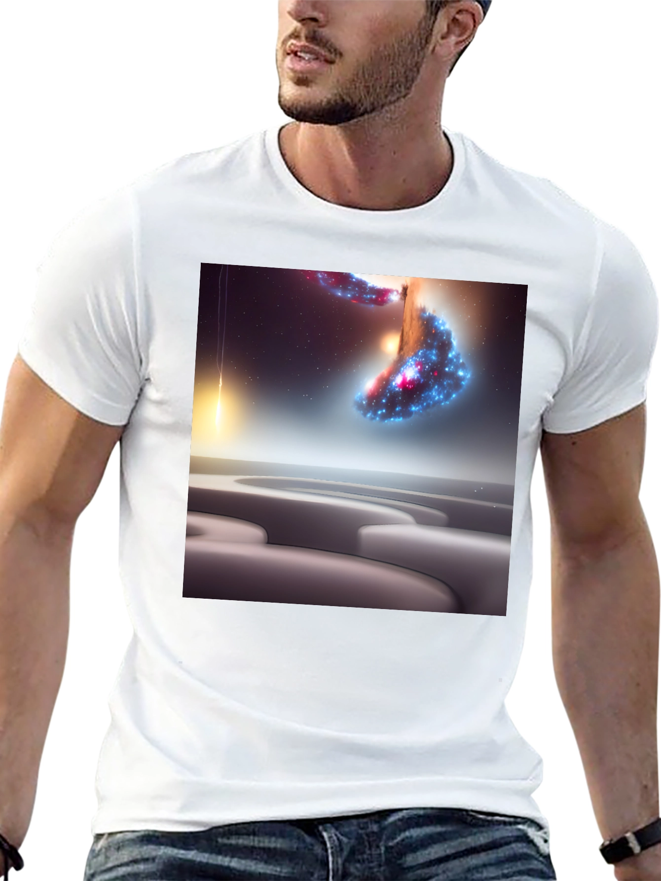 Cosmic Maze Graphic Tee - Modern Art T-Shirt