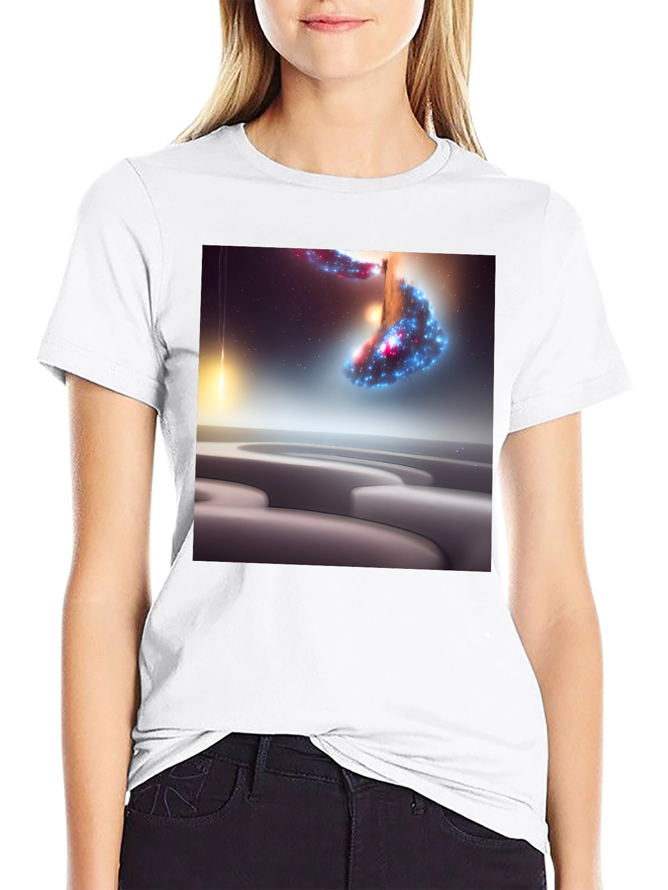 Cosmic Maze Graphic Tee - Modern Art T-Shirt