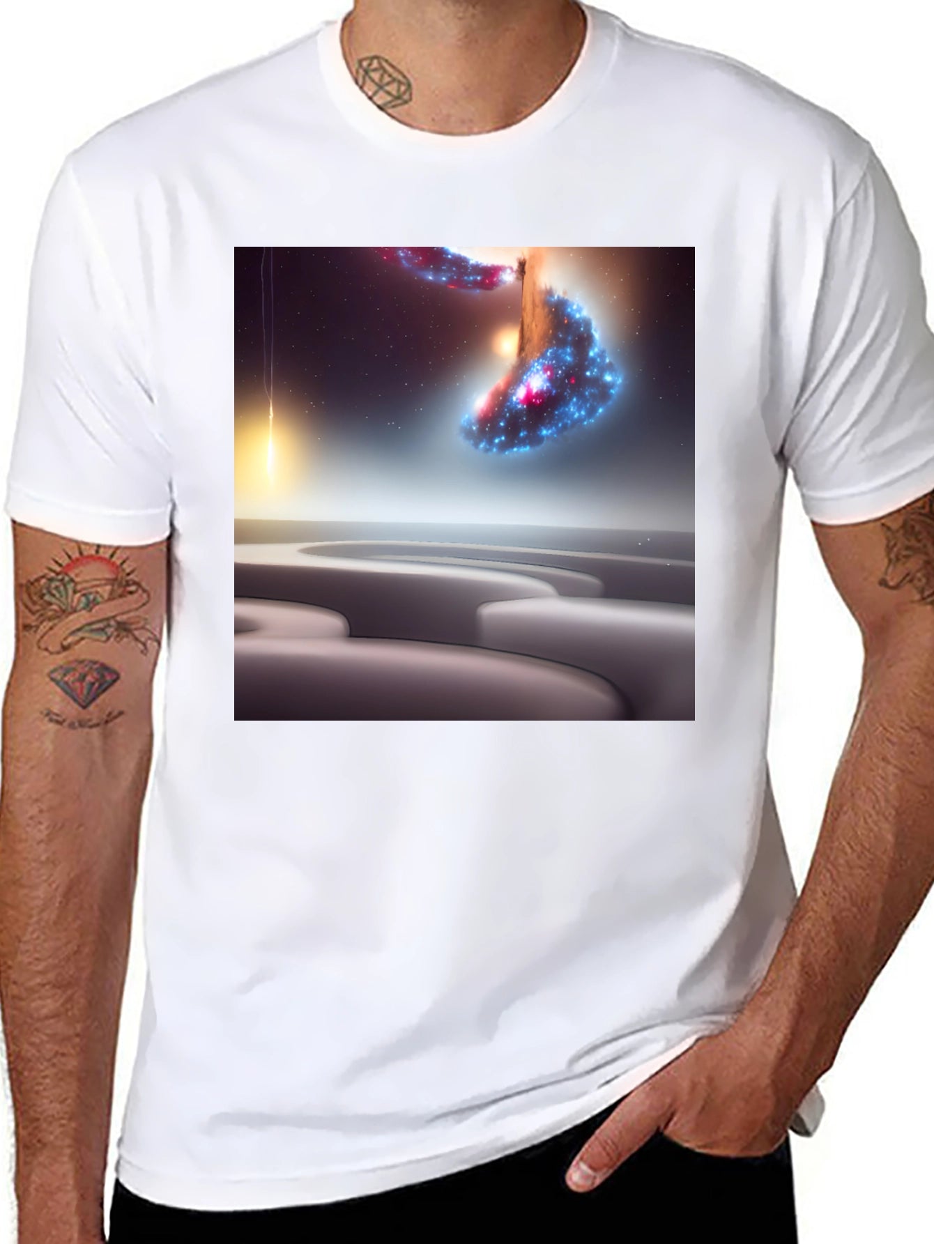 Cosmic Maze Graphic Tee - Modern Art T-Shirt