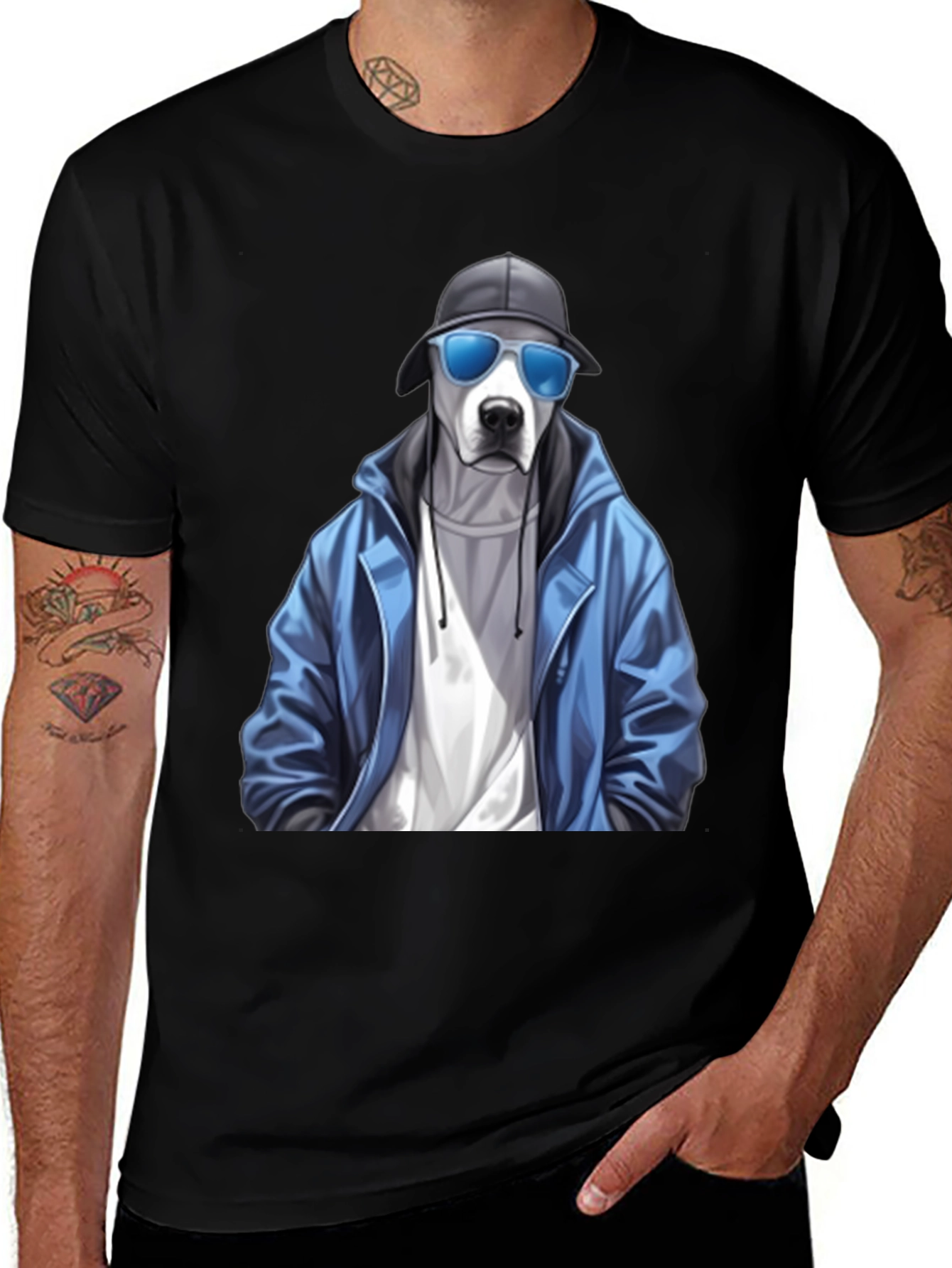 Dog with Style Black T-Shirt