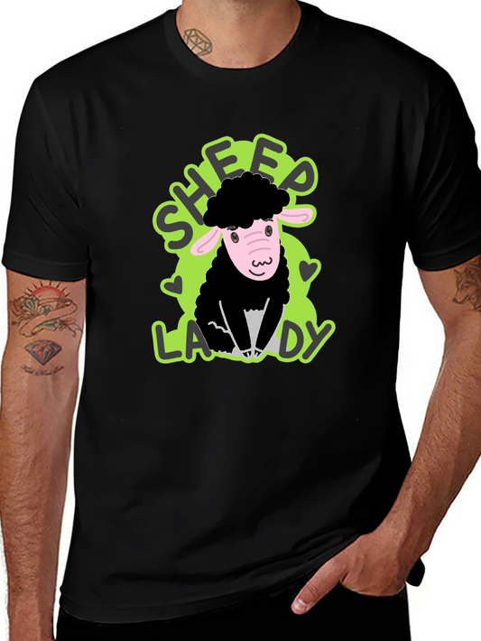 Sheep Lady Black T-Shirt