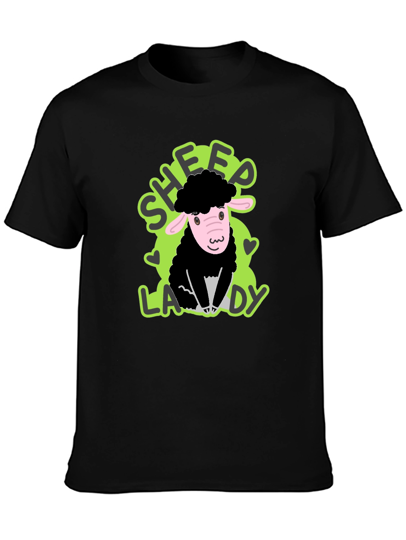 Sheep Lady Black T-Shirt
