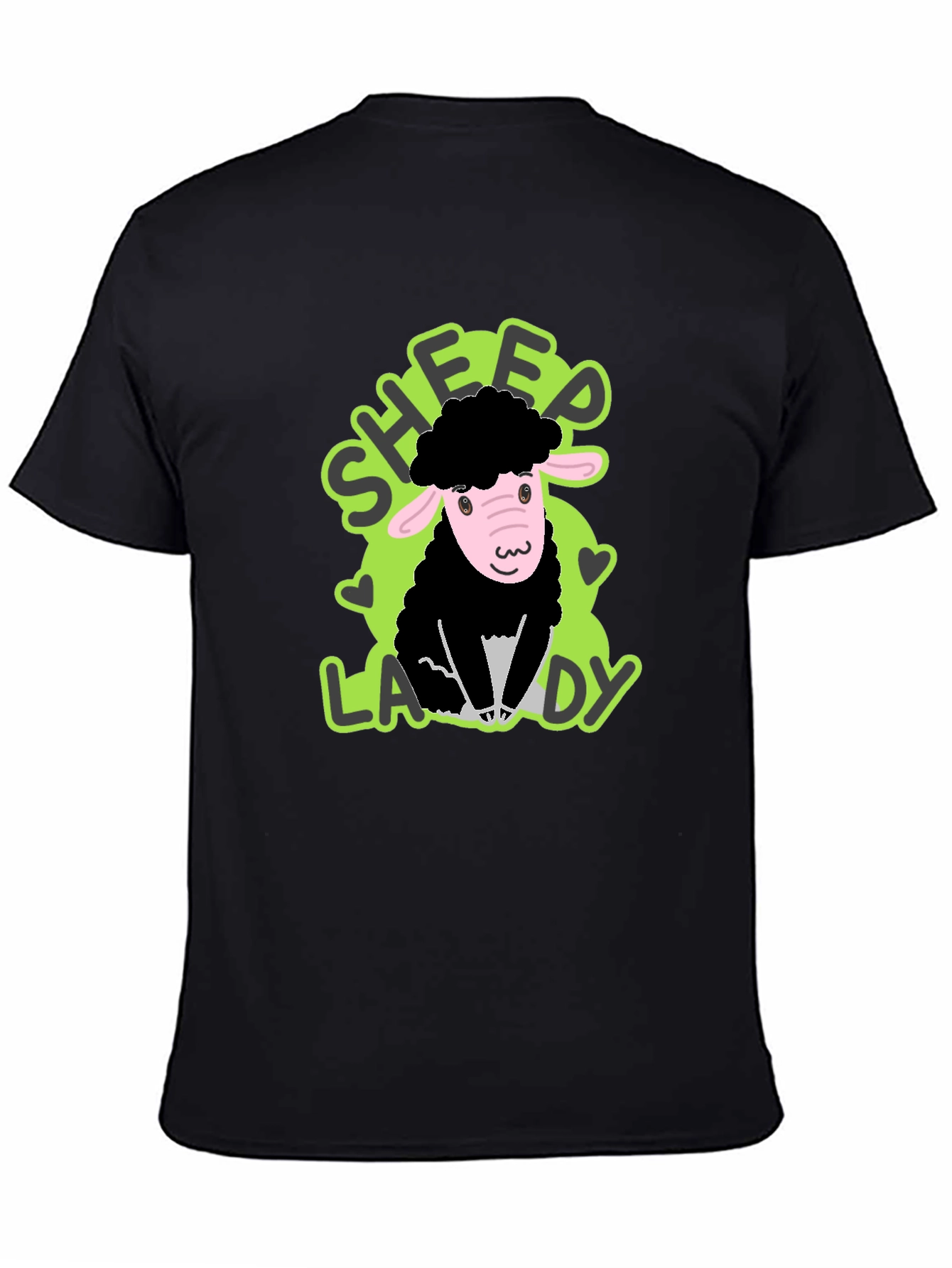 Sheep Lady Black T-Shirt