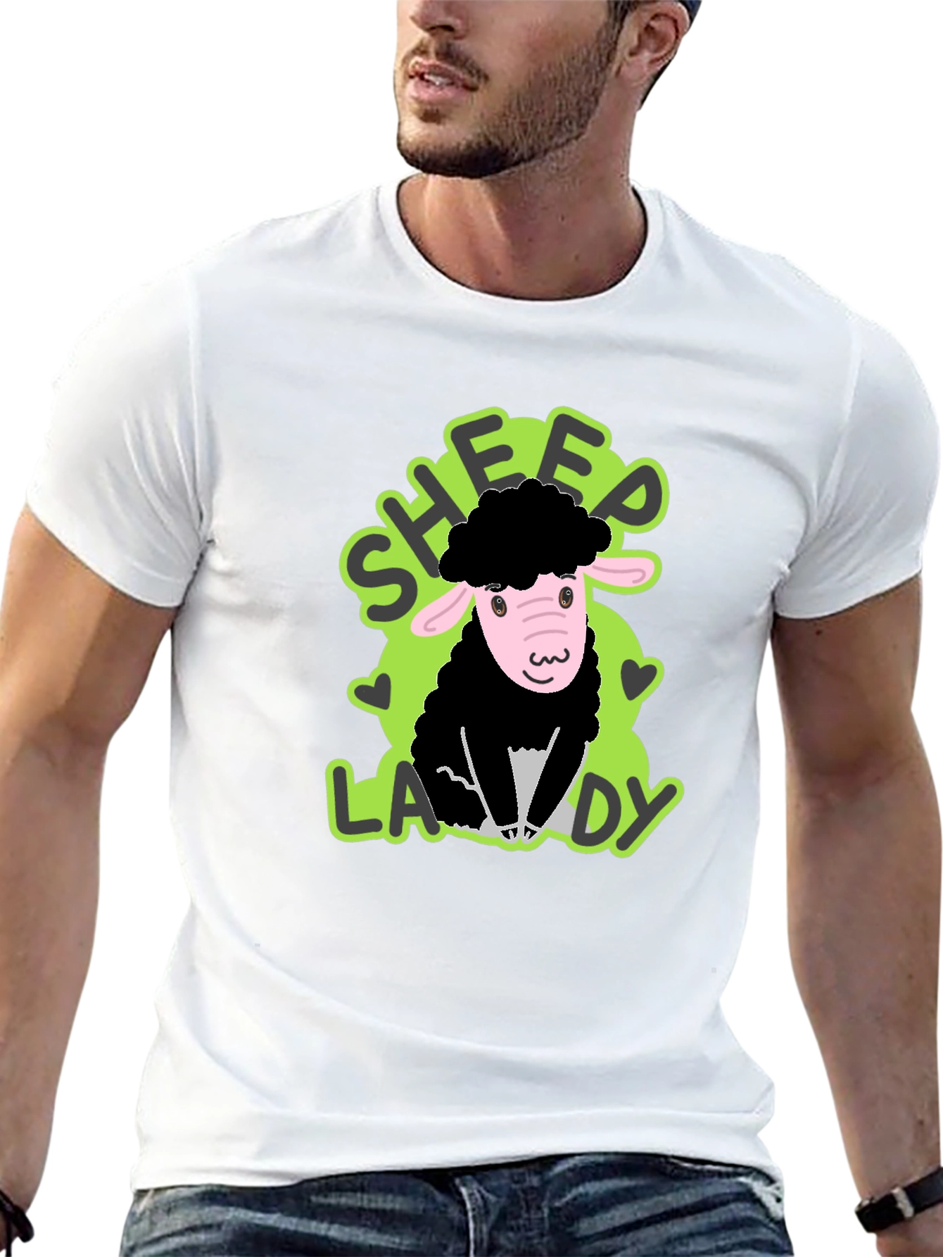 Sheep Lady Black T-Shirt
