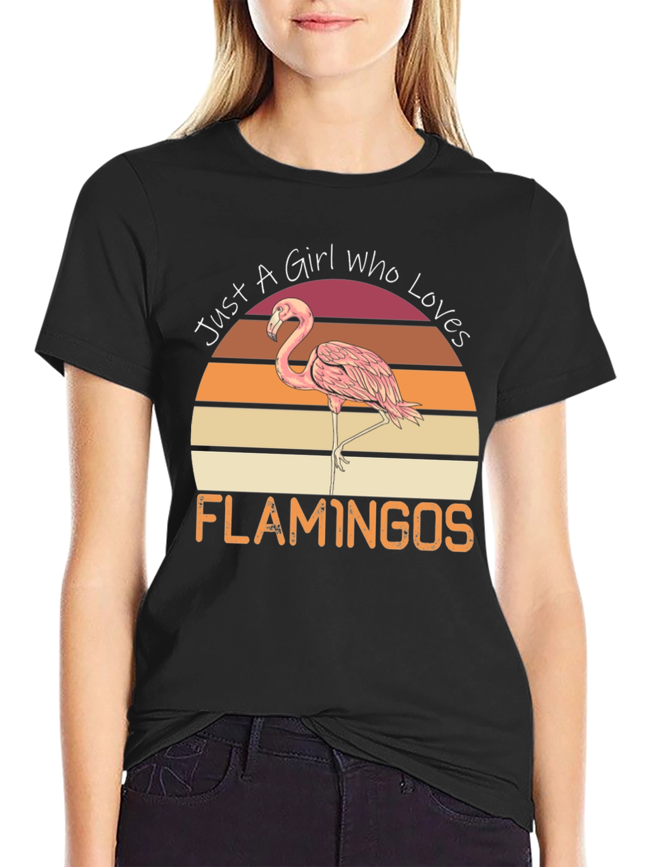 Girl Who Loves Flamingos Graphic Tee