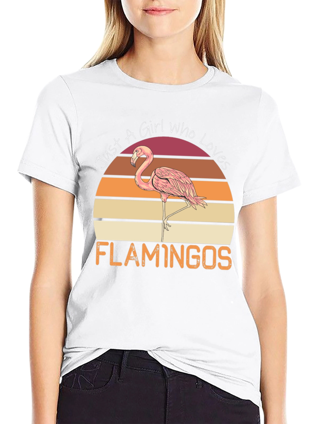 Girl Who Loves Flamingos Graphic Tee