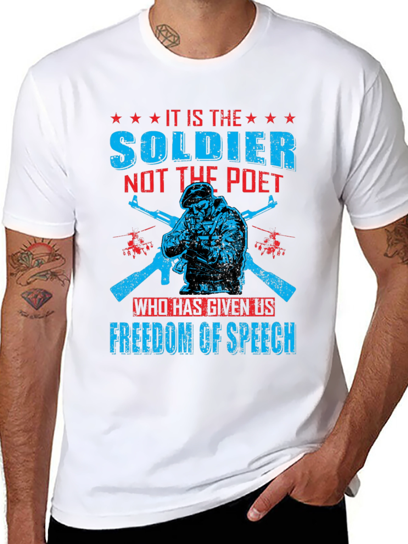 Soldier Freedom of Speech Graphic T-Shirt