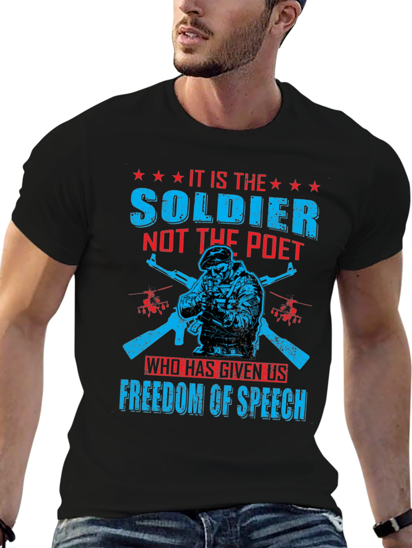 Soldier Freedom of Speech Graphic T-Shirt