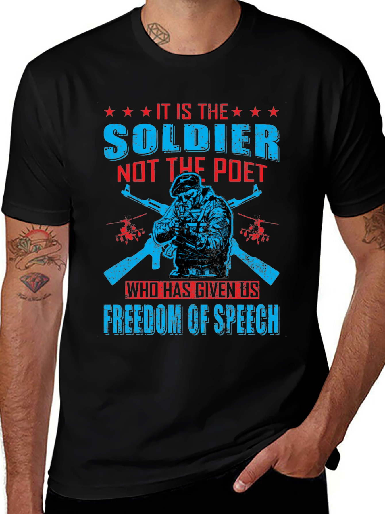 Soldier Freedom of Speech Graphic T-Shirt