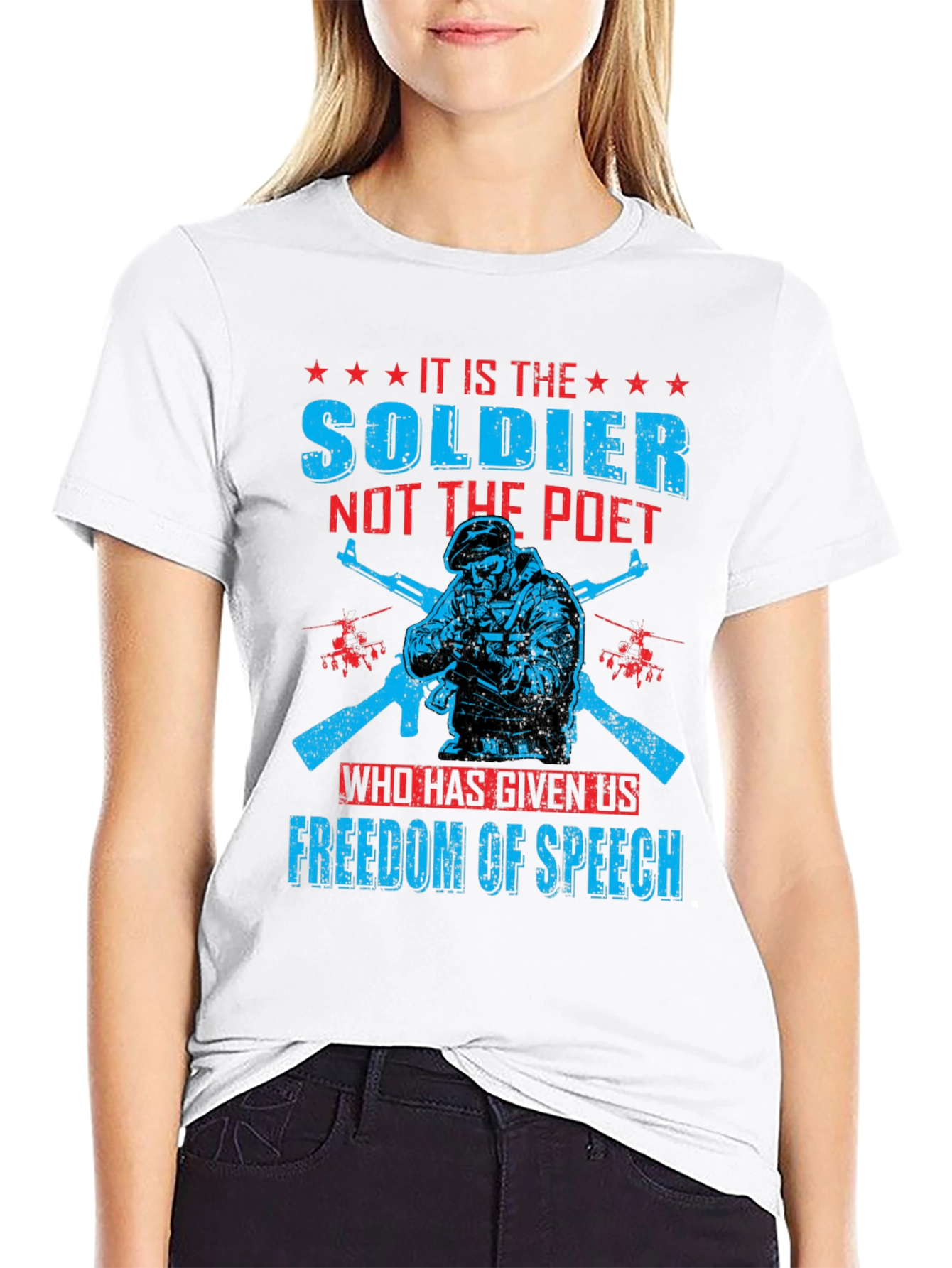 Soldier Freedom of Speech Graphic T-Shirt