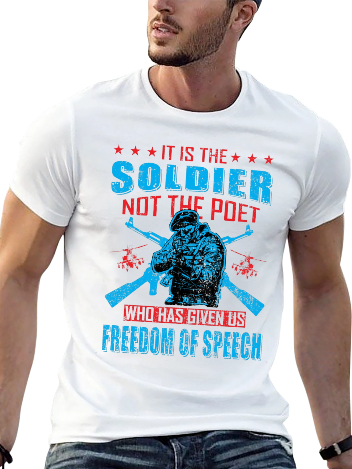 Soldier Freedom of Speech Graphic T-Shirt