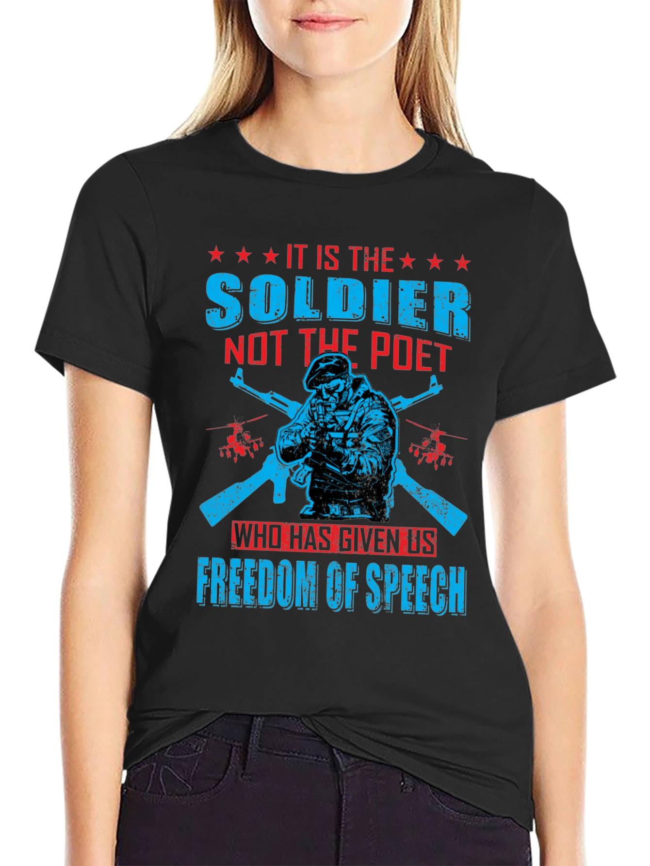 Soldier Freedom of Speech Graphic T-Shirt