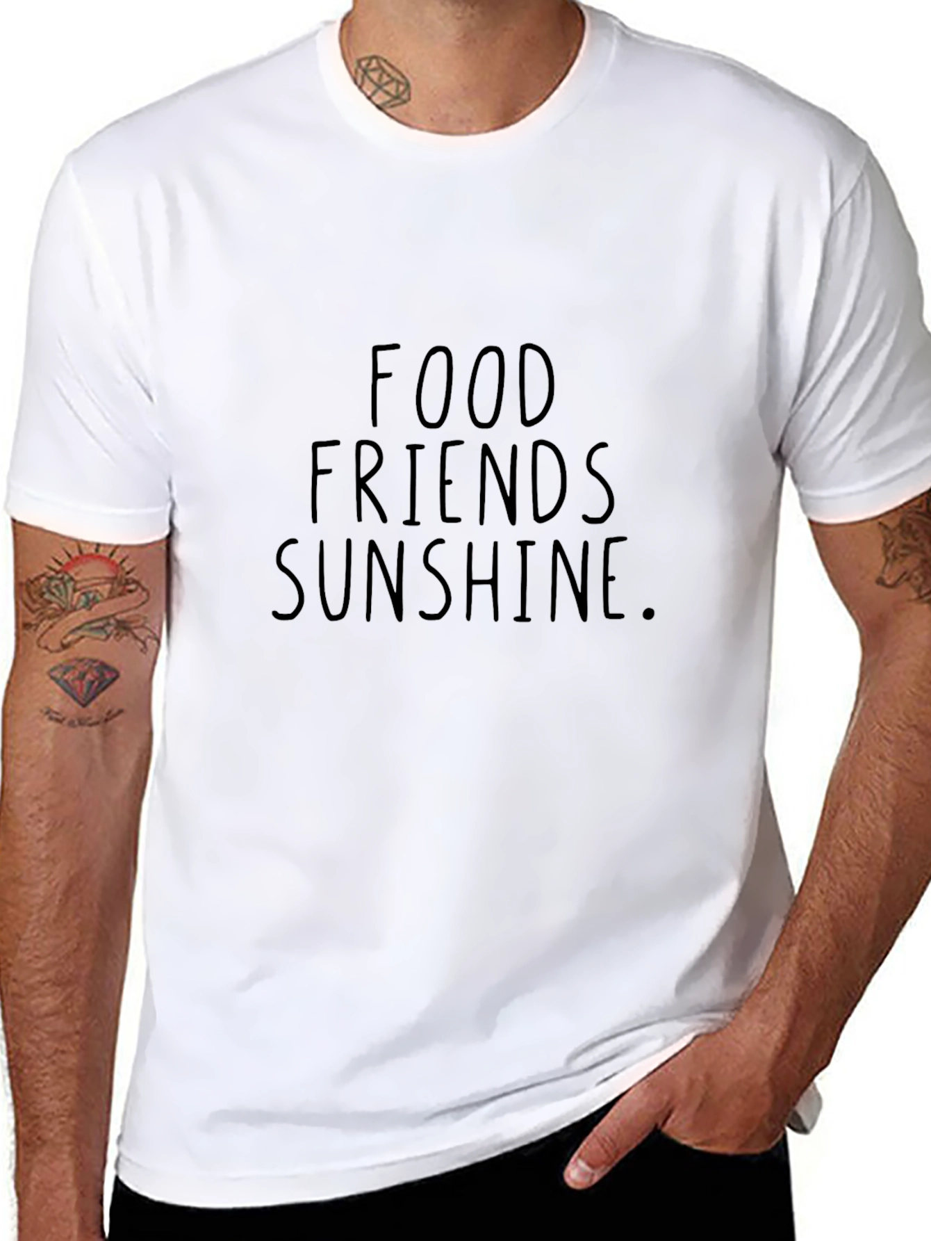 Food Friends Sunshine Black Graphic Tee