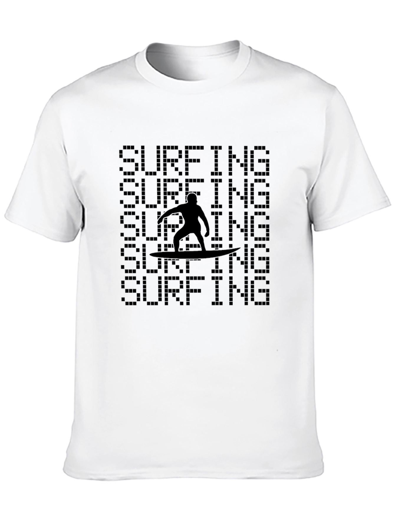 Surfing Silhouette Graphic Tee - Black