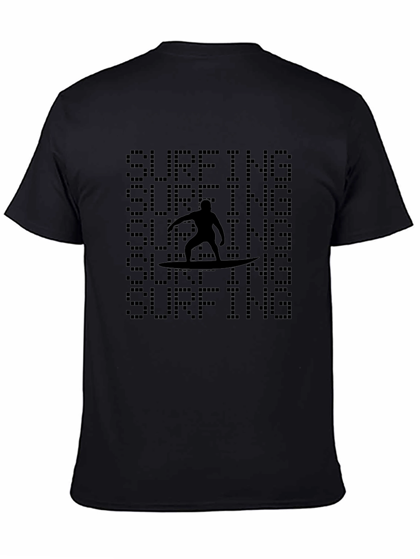 Surfing Silhouette Graphic Tee - Black