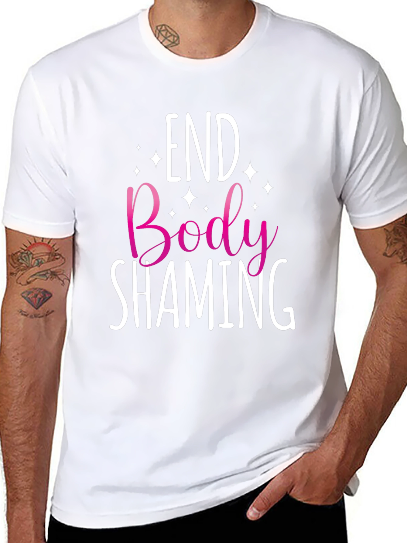 End Body Shaming Graphic Tee - Black