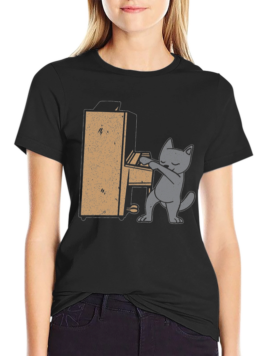 Cat Playing Piano T-Shirt