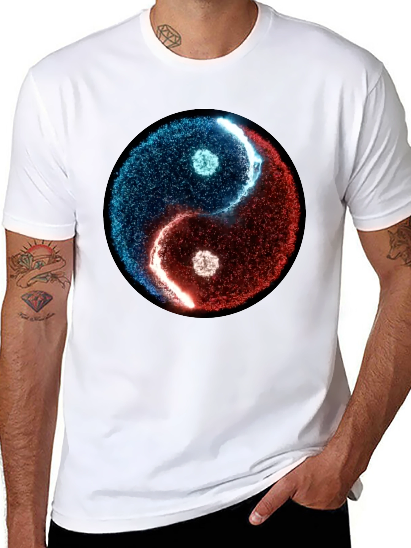Yin Yang Graphic Tee - Black Cotton Blend