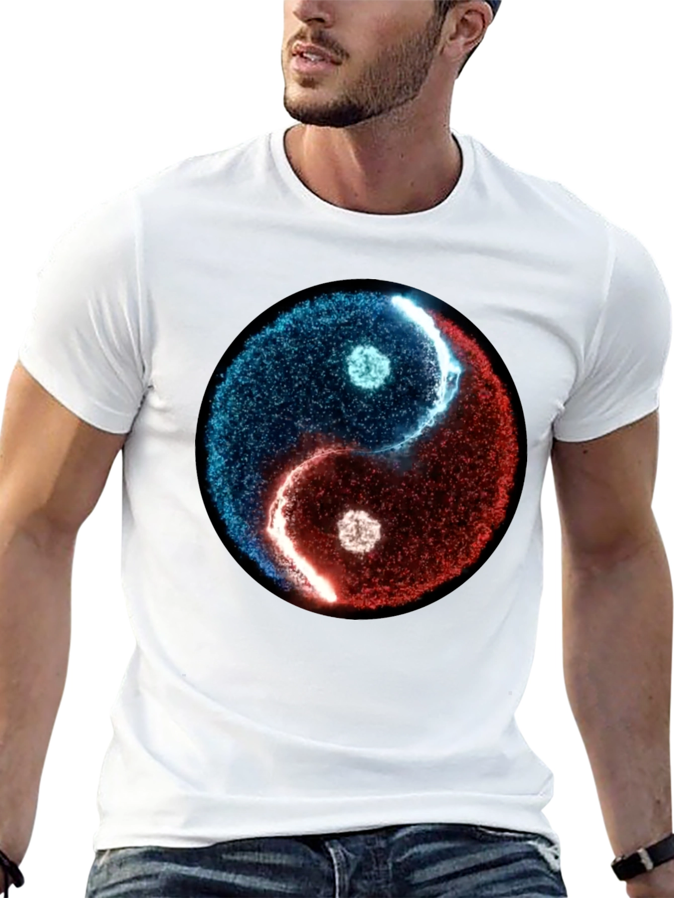 Yin Yang Graphic Tee - Black Cotton Blend