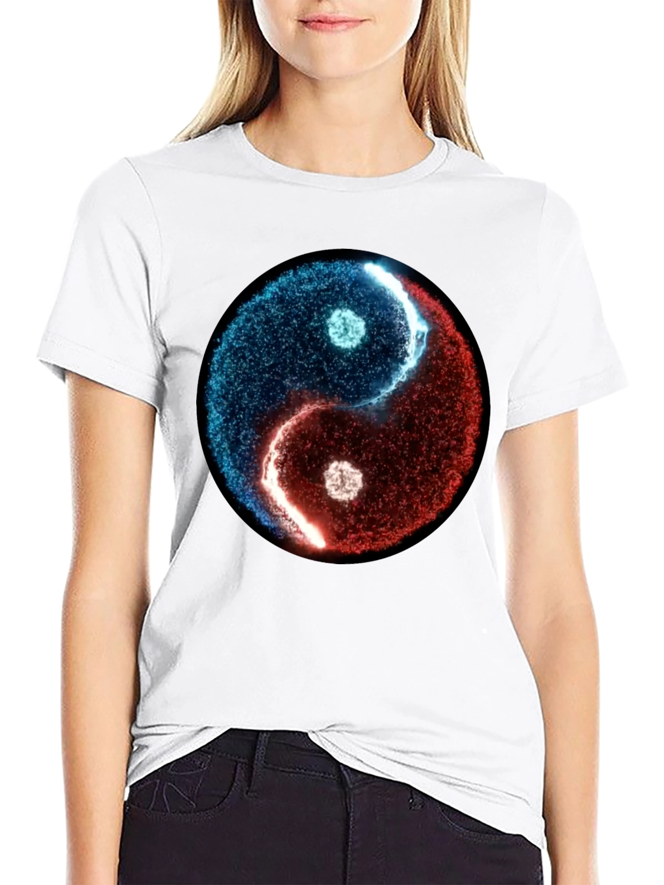 Yin Yang Graphic Tee - Black Cotton Blend