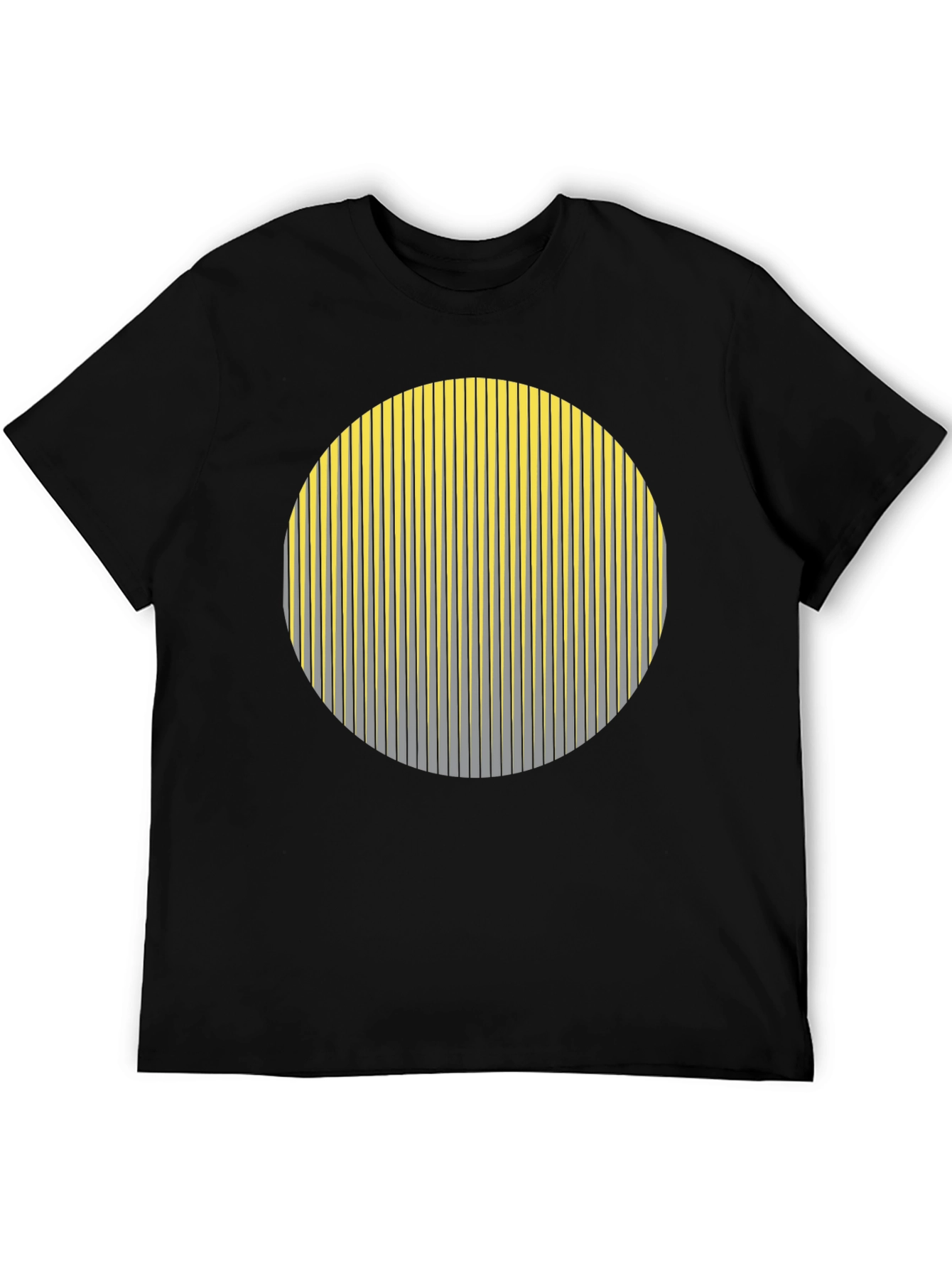Striped Circle Graphic Black T-Shirt
