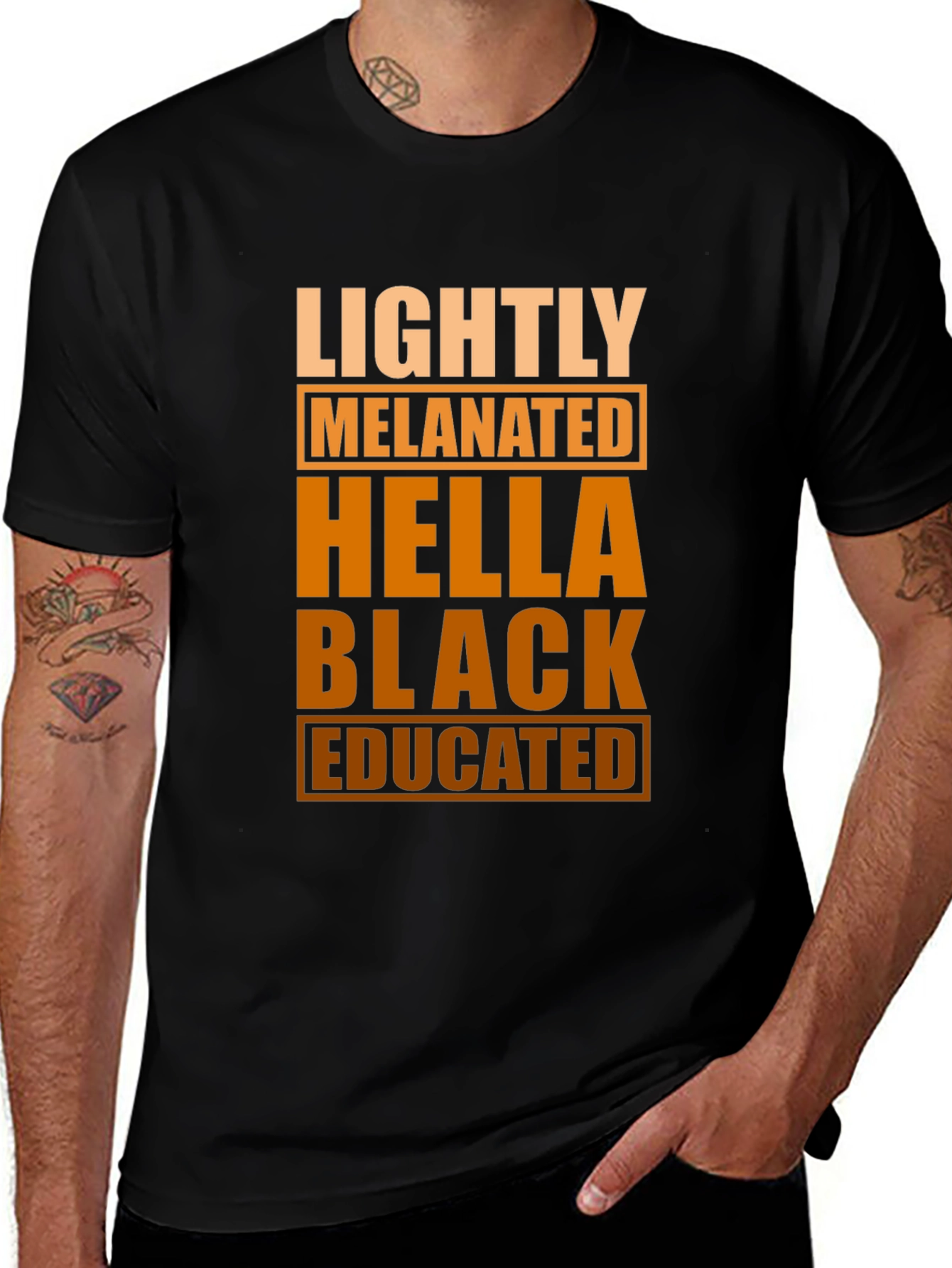 Lightly Melanated Hella Black Educated Graphic Tee