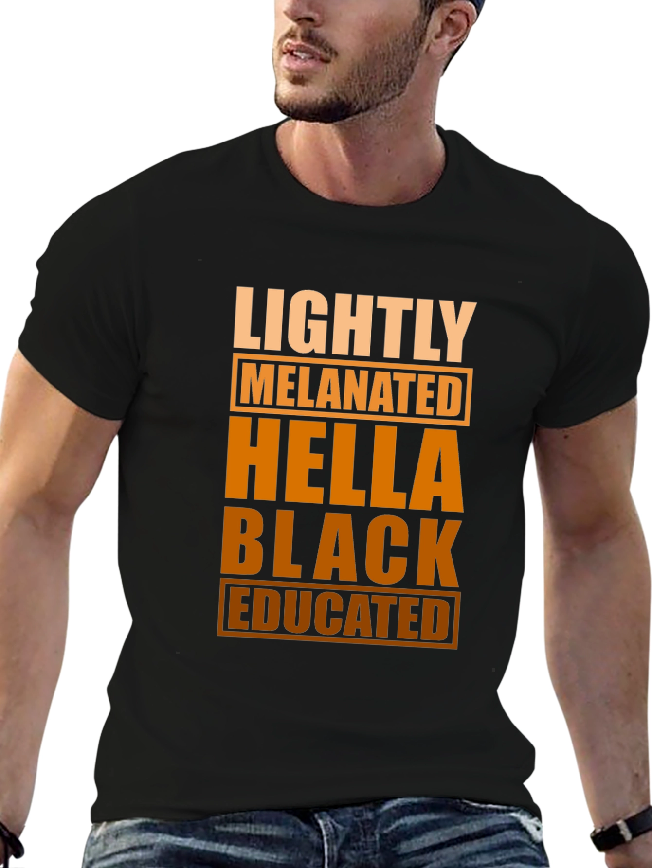 Lightly Melanated Hella Black Educated Graphic Tee
