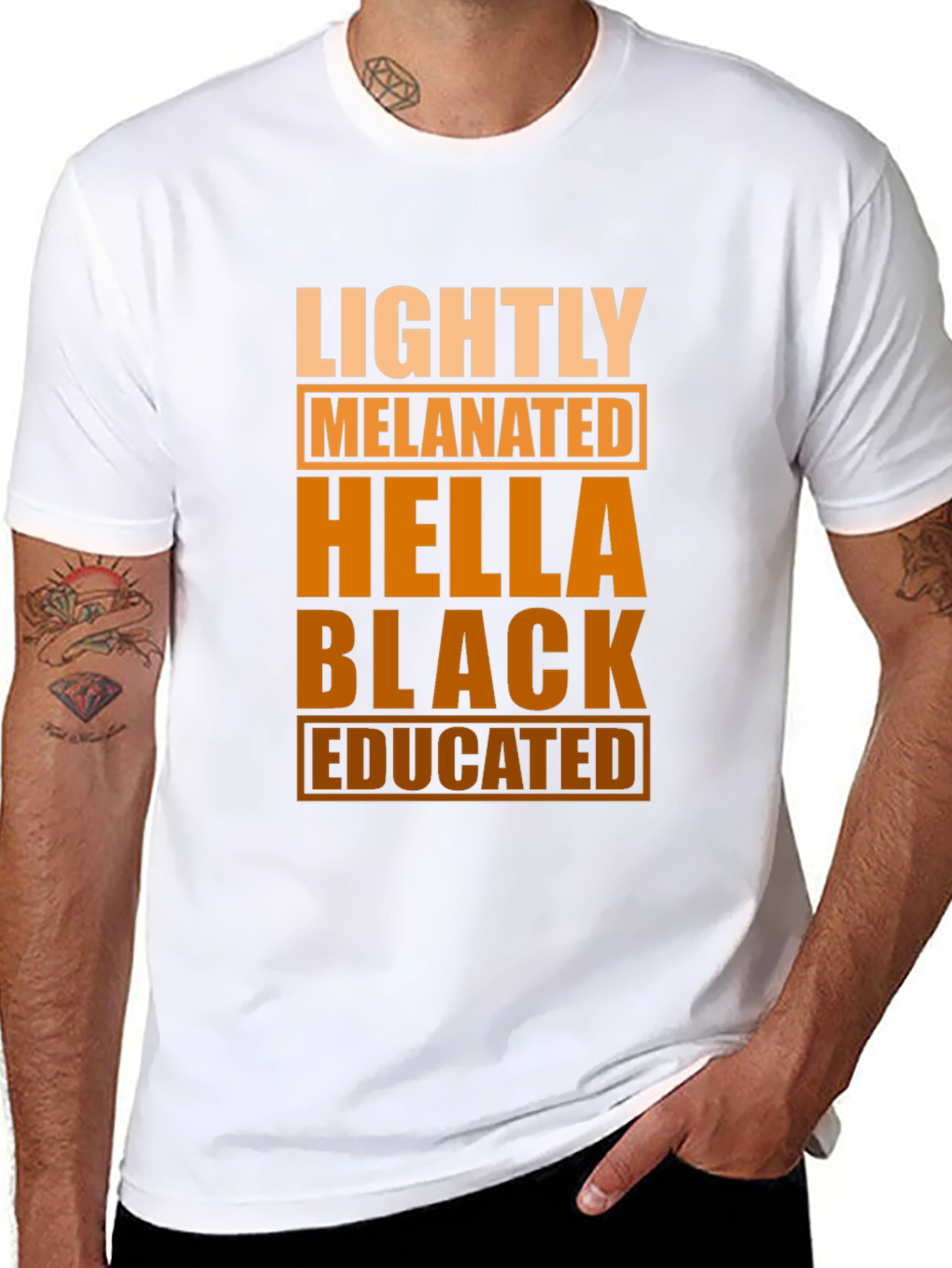 Lightly Melanated Hella Black Educated Graphic Tee